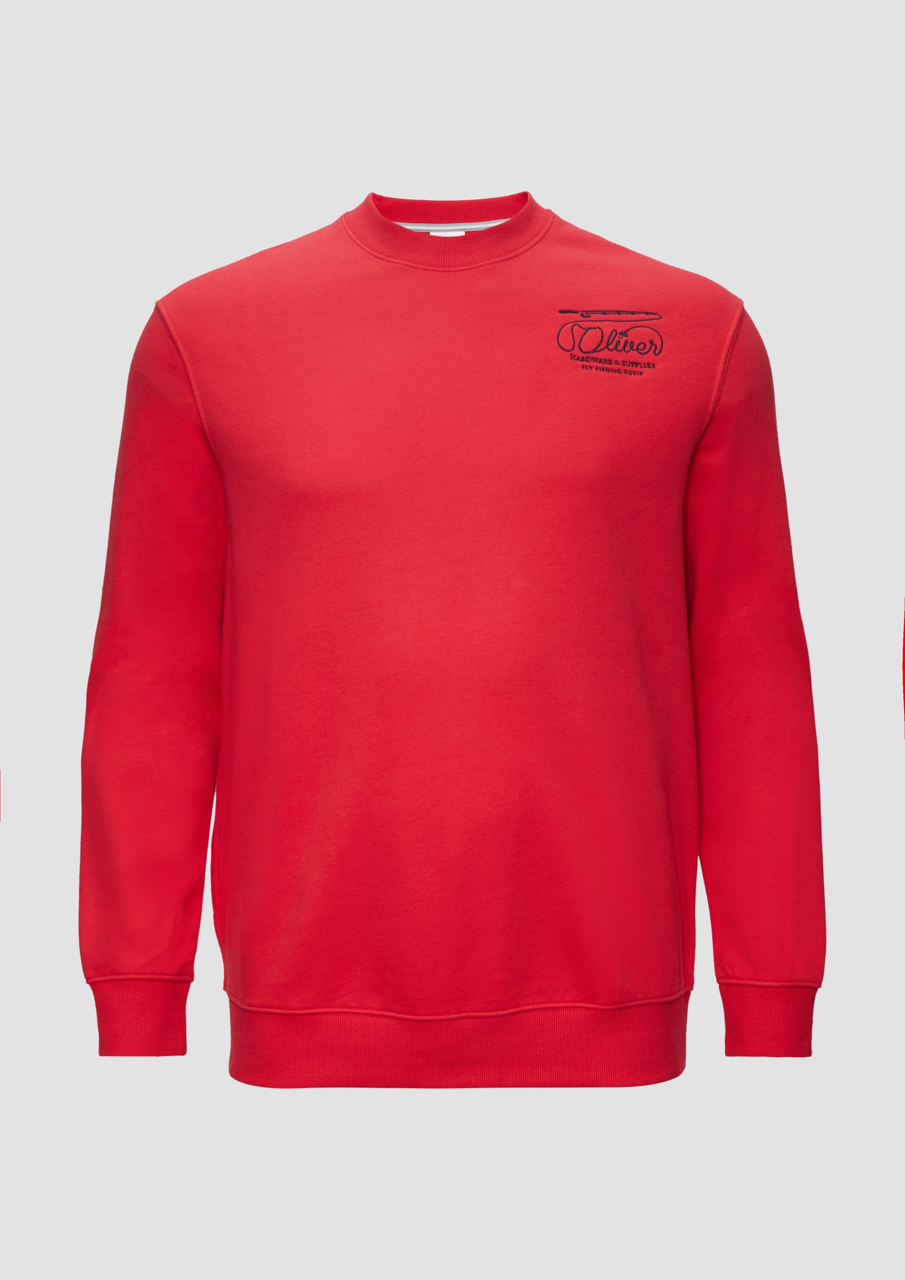 s.Oliver - Sweatshirt mit Stickerei, Herren, rot