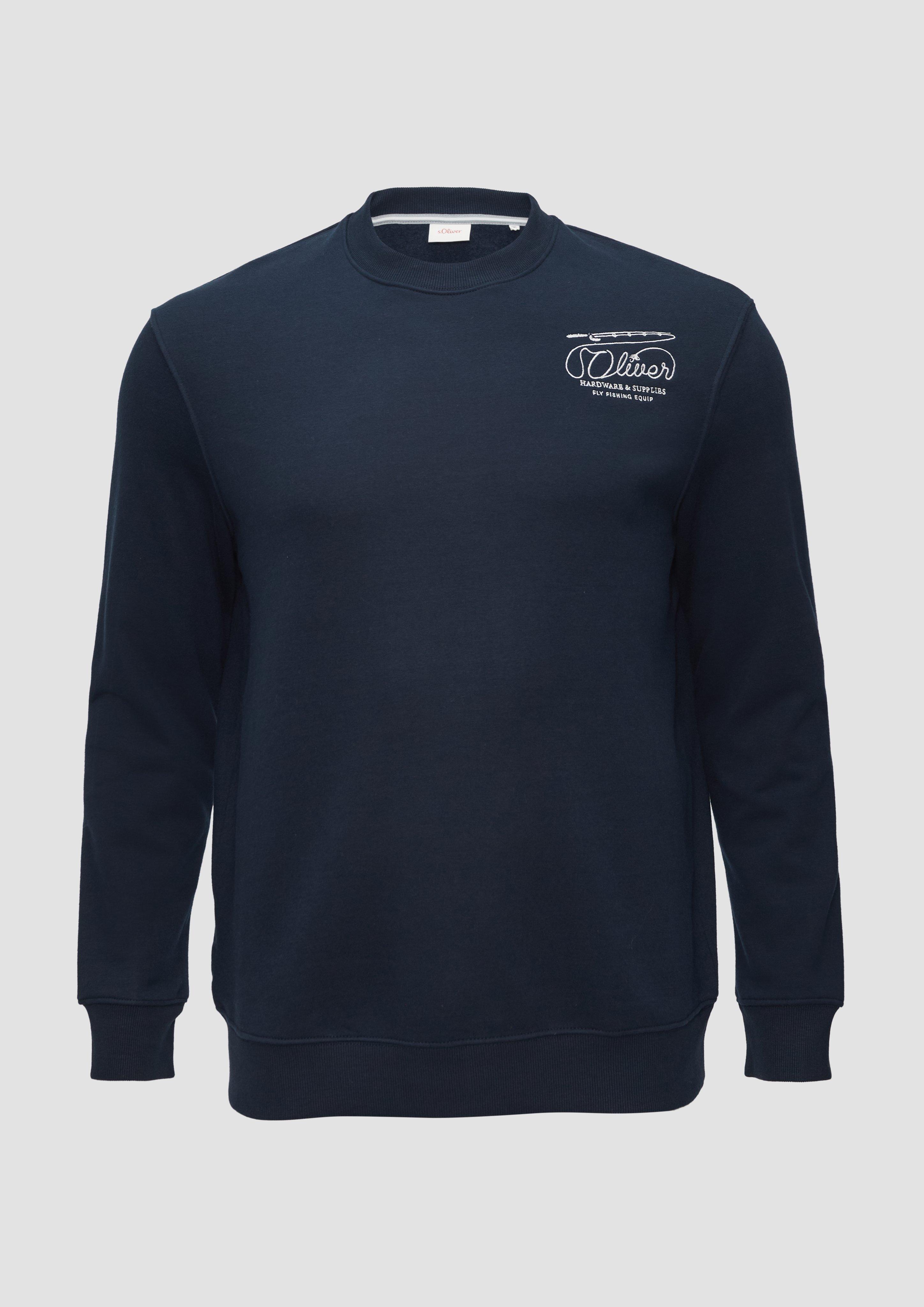 s.Oliver - Sweatshirt mit Stickerei, Herren, blau