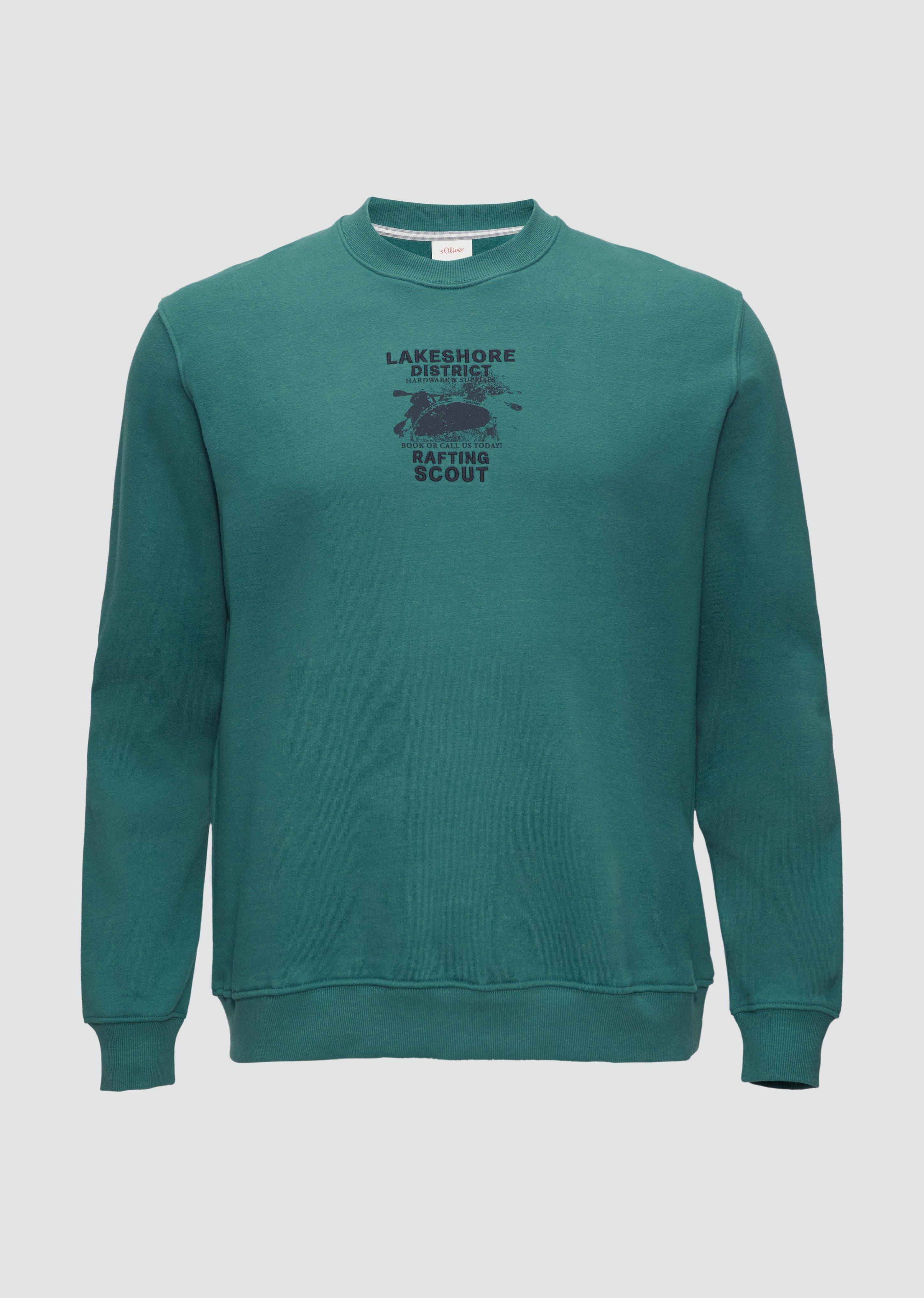 s.Oliver - Sweatshirt mit Stickerei, Herren, Blau