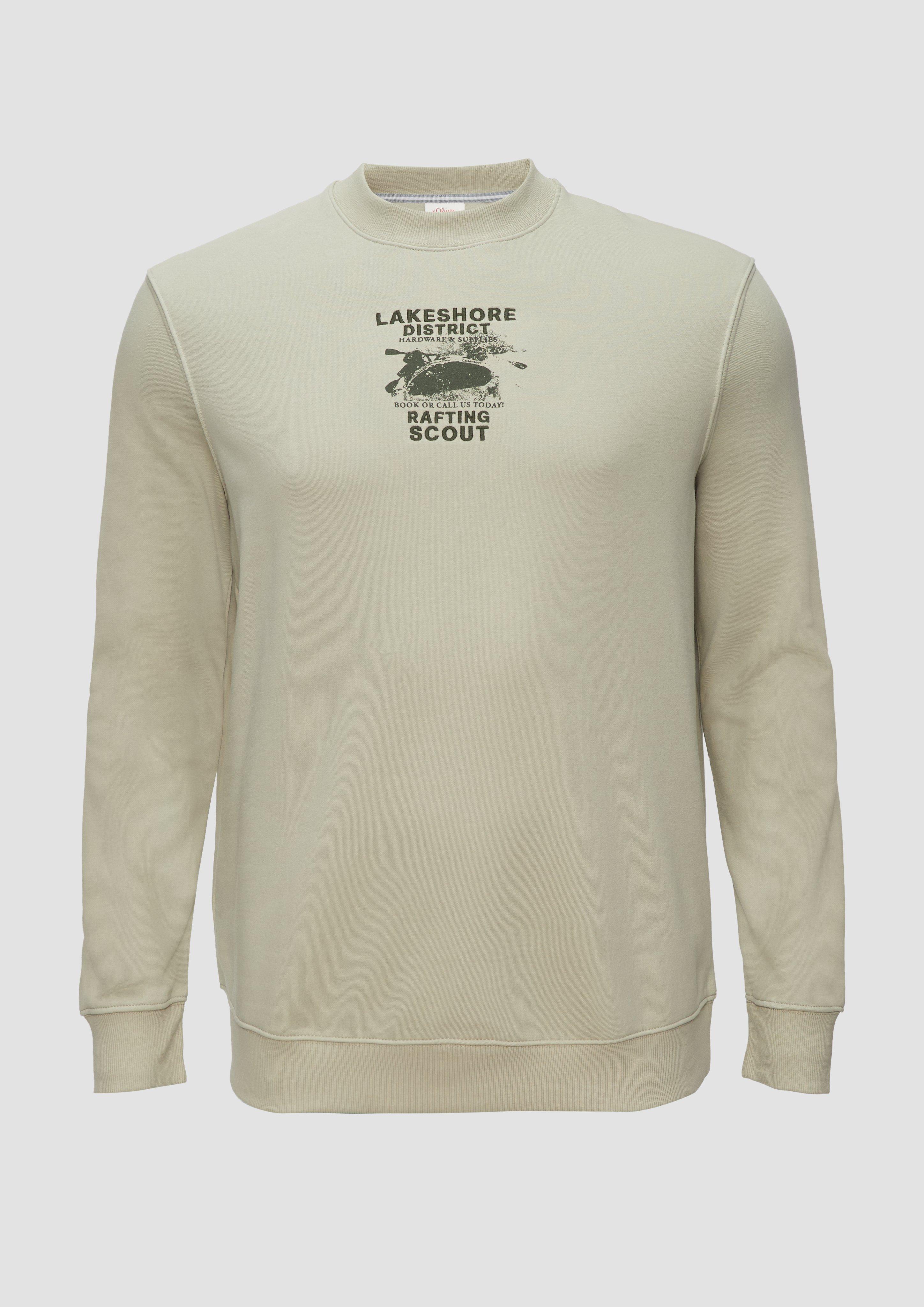 s.Oliver - Sweatshirt mit Stickerei, Herren, Beige