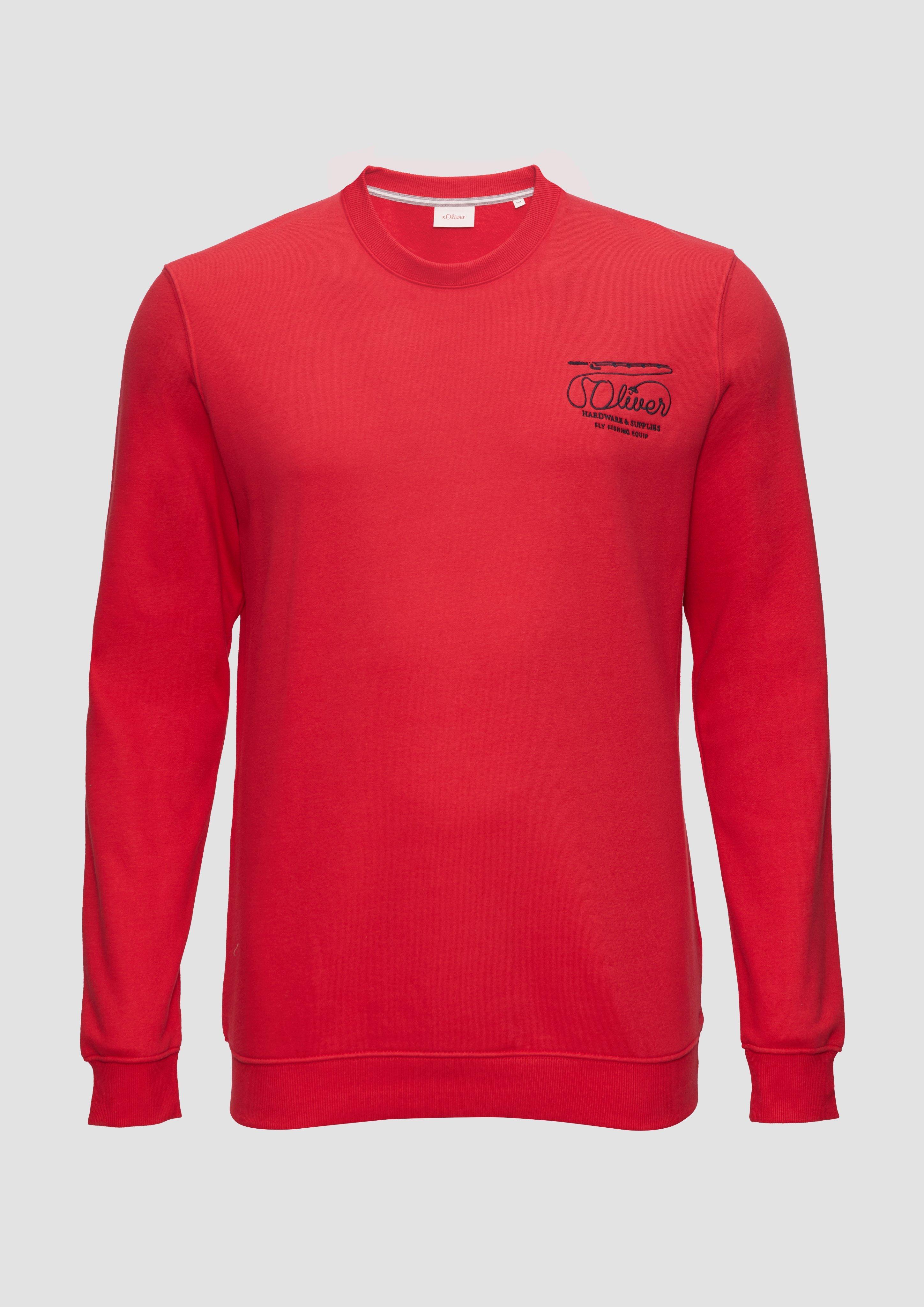 s.Oliver - Sweatshirt mit Stickerei, Herren, rot