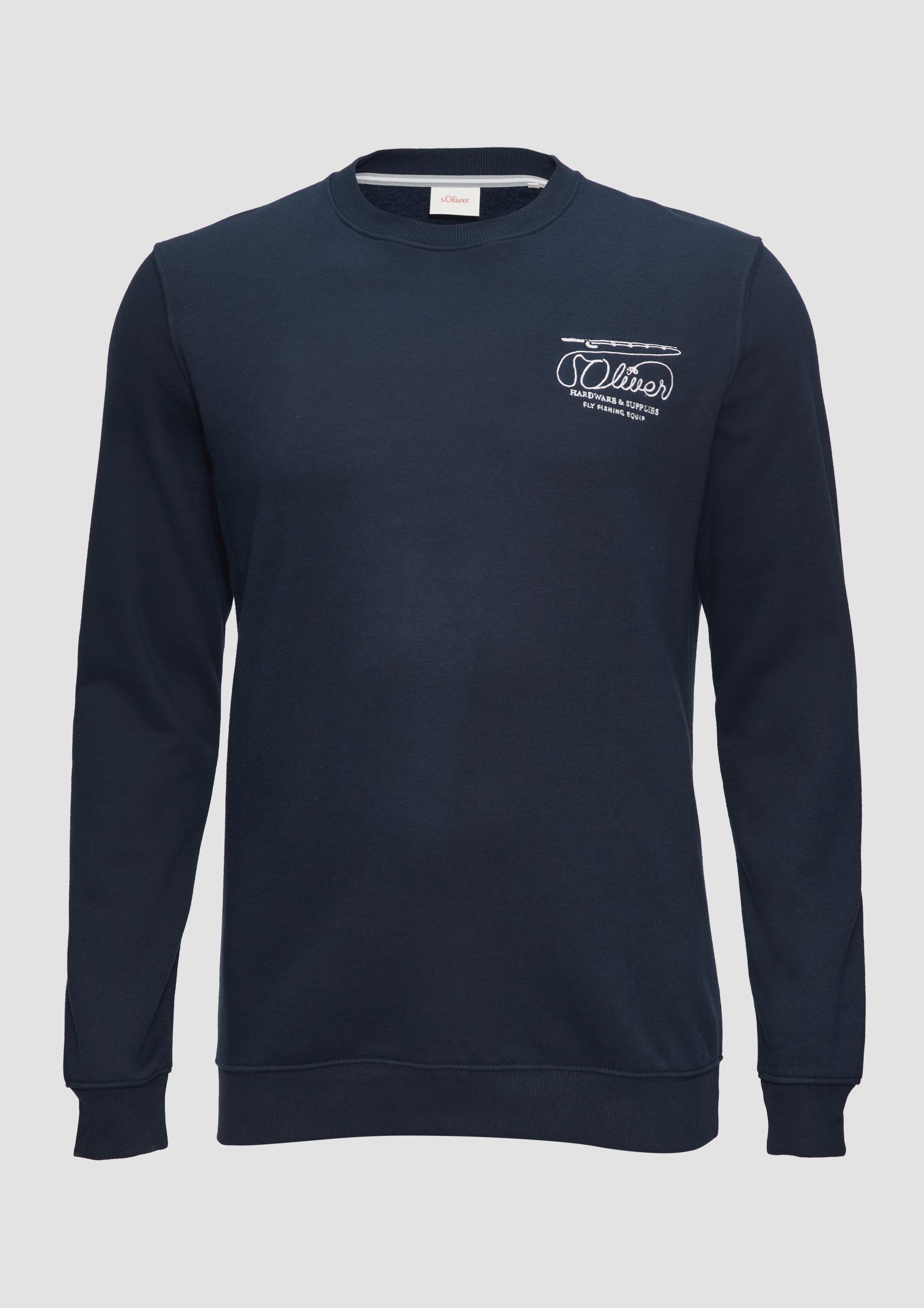 s.Oliver - Sweatshirt mit Stickerei, Herren, blau