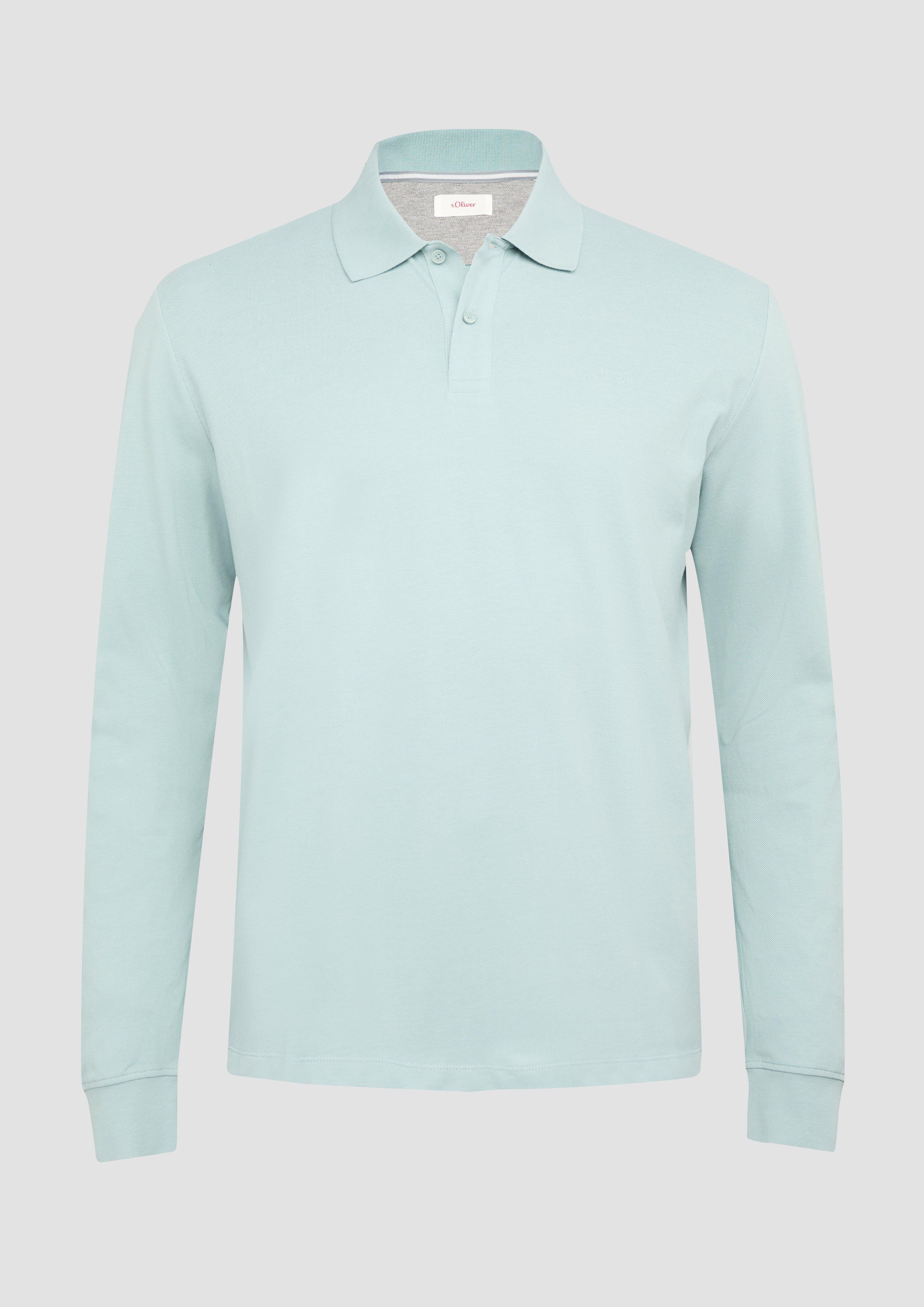 s.Oliver - Poloshirt aus Piqué mit Logo-Stickerei, Herren, grün