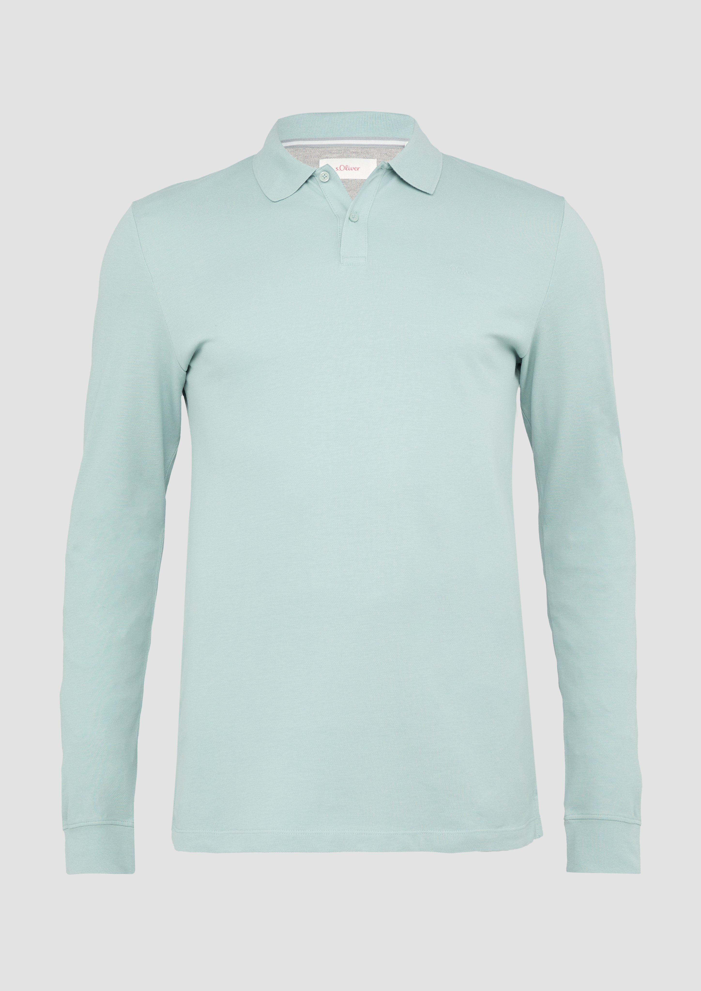 s.Oliver - Poloshirt aus Piqué mit Logo-Stickerei, Herren, grün