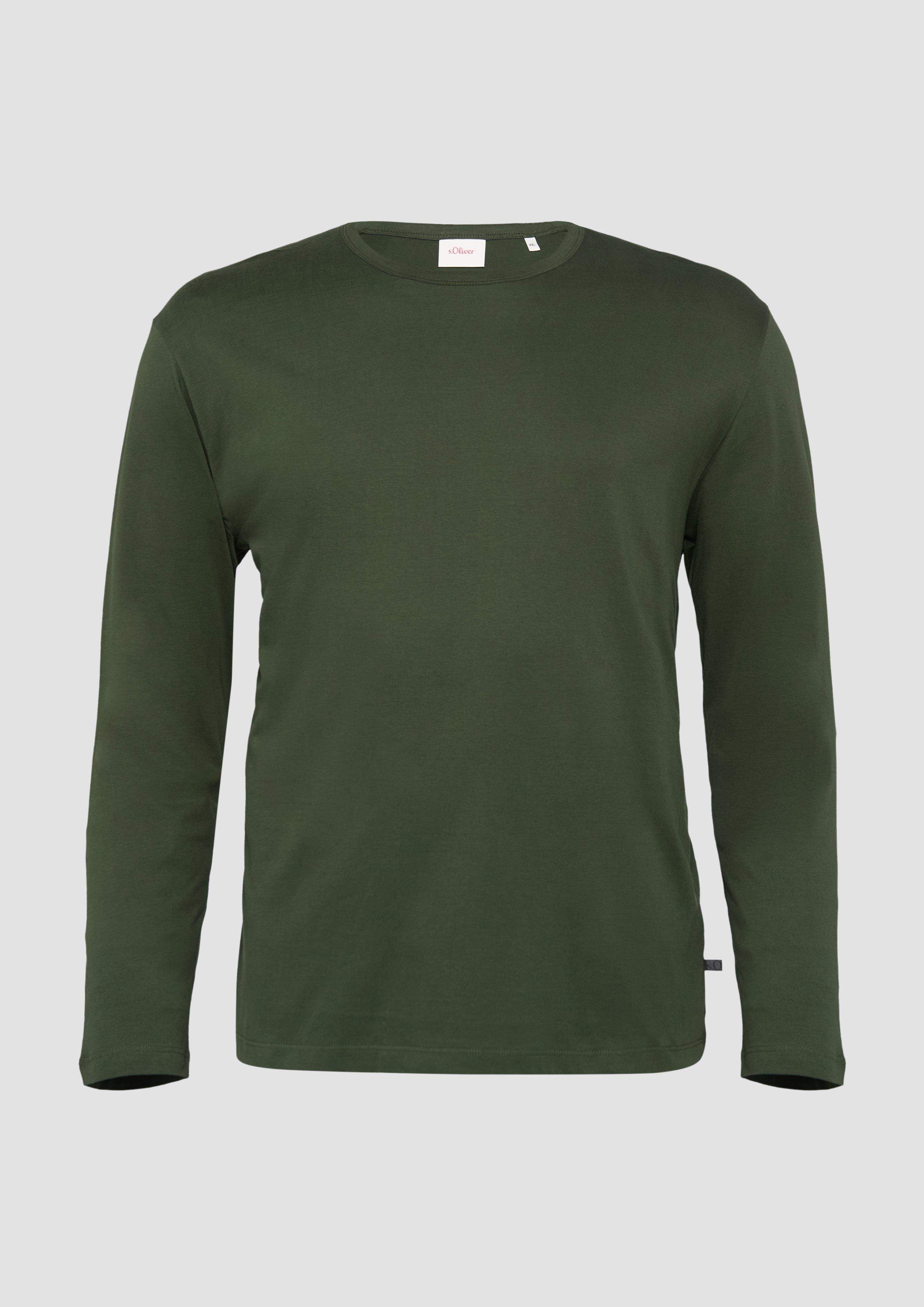 s.Oliver - Softes Langarmshirt aus Baumwolljersey, Herren, grün