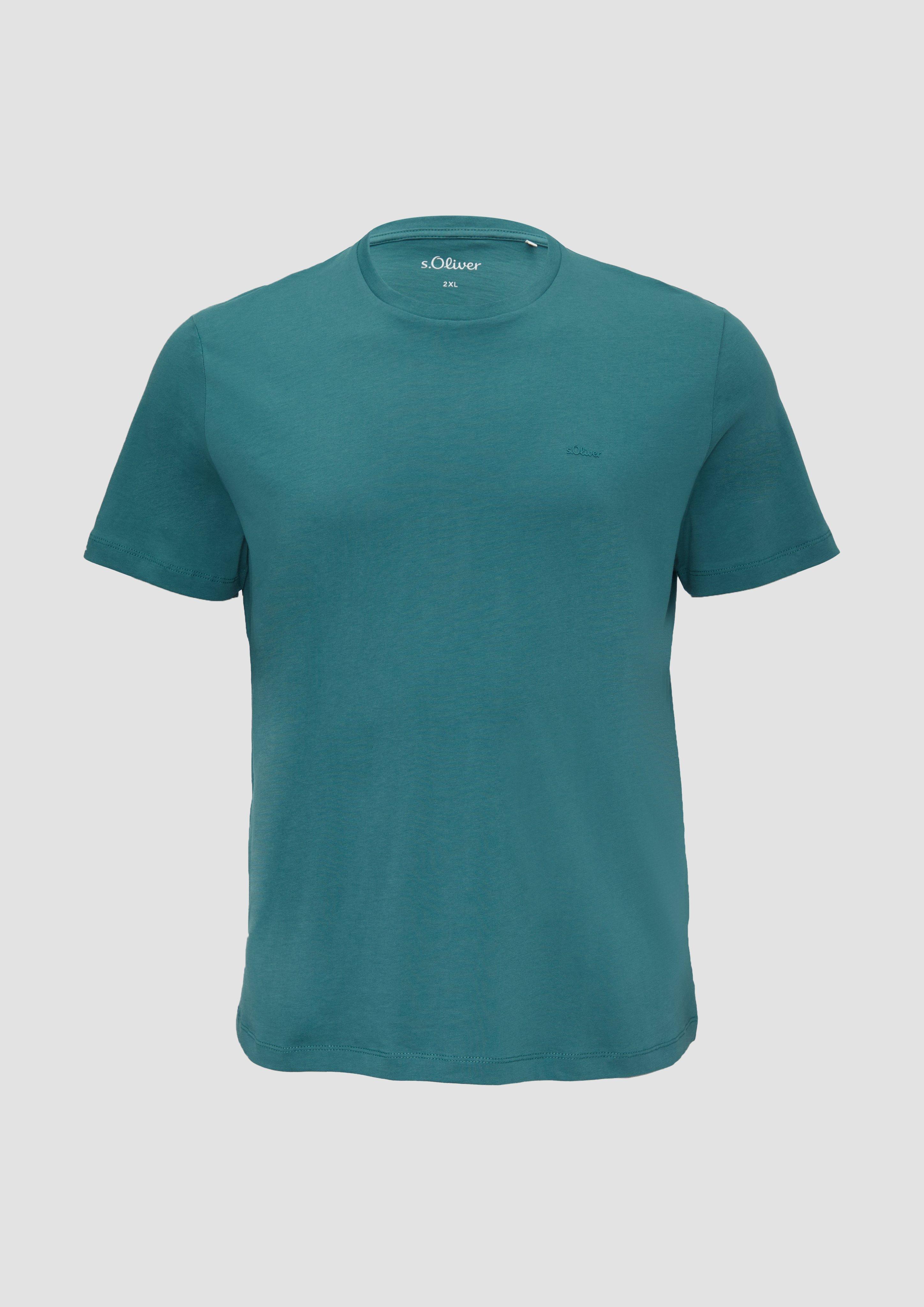 Thumbnail - s.Oliver - T-Shirt aus reiner Baumwolle mit Logo-Print, Herren, Blau