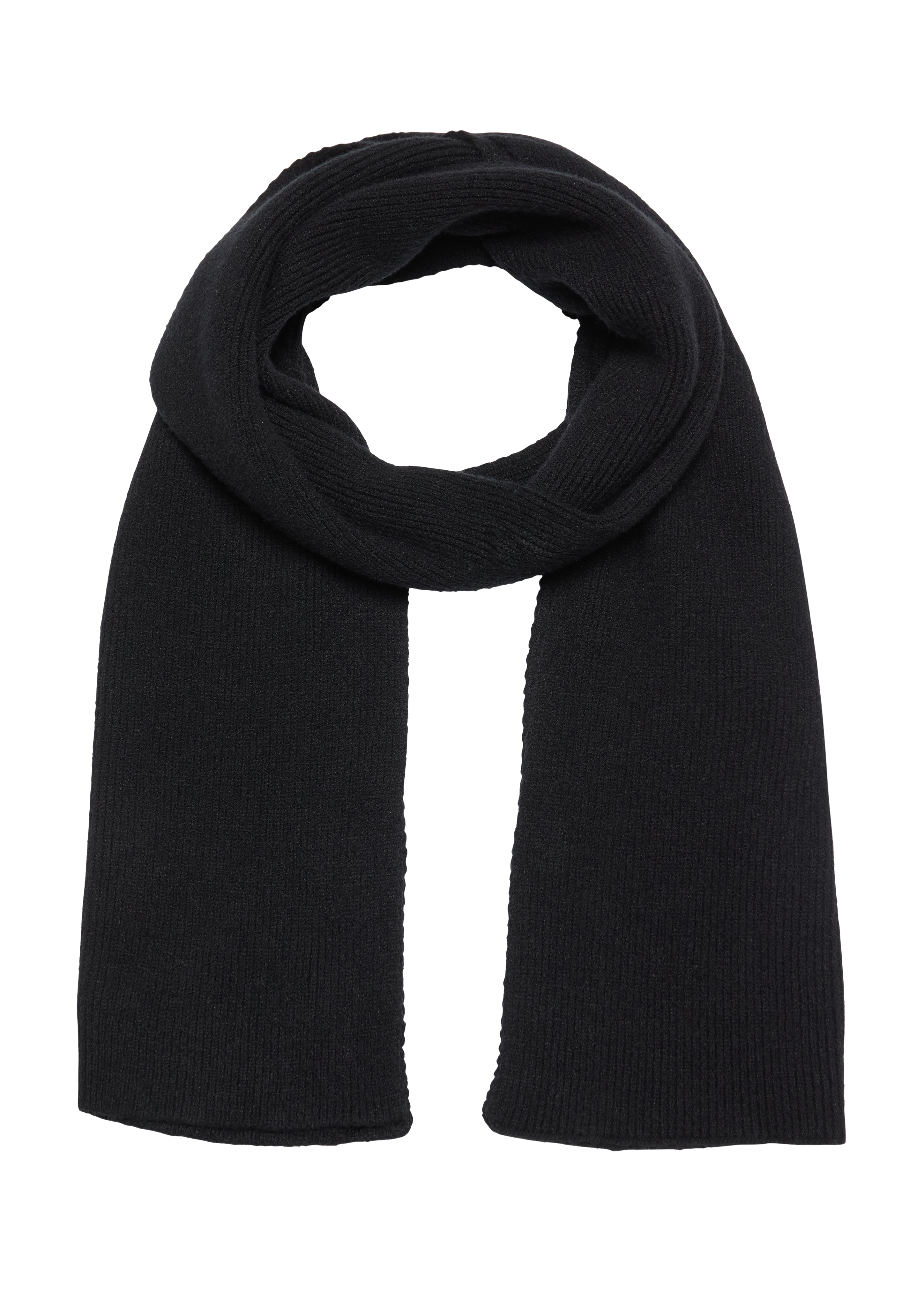 QS - Strickschal aus Viskosemix, Damen, schwarz