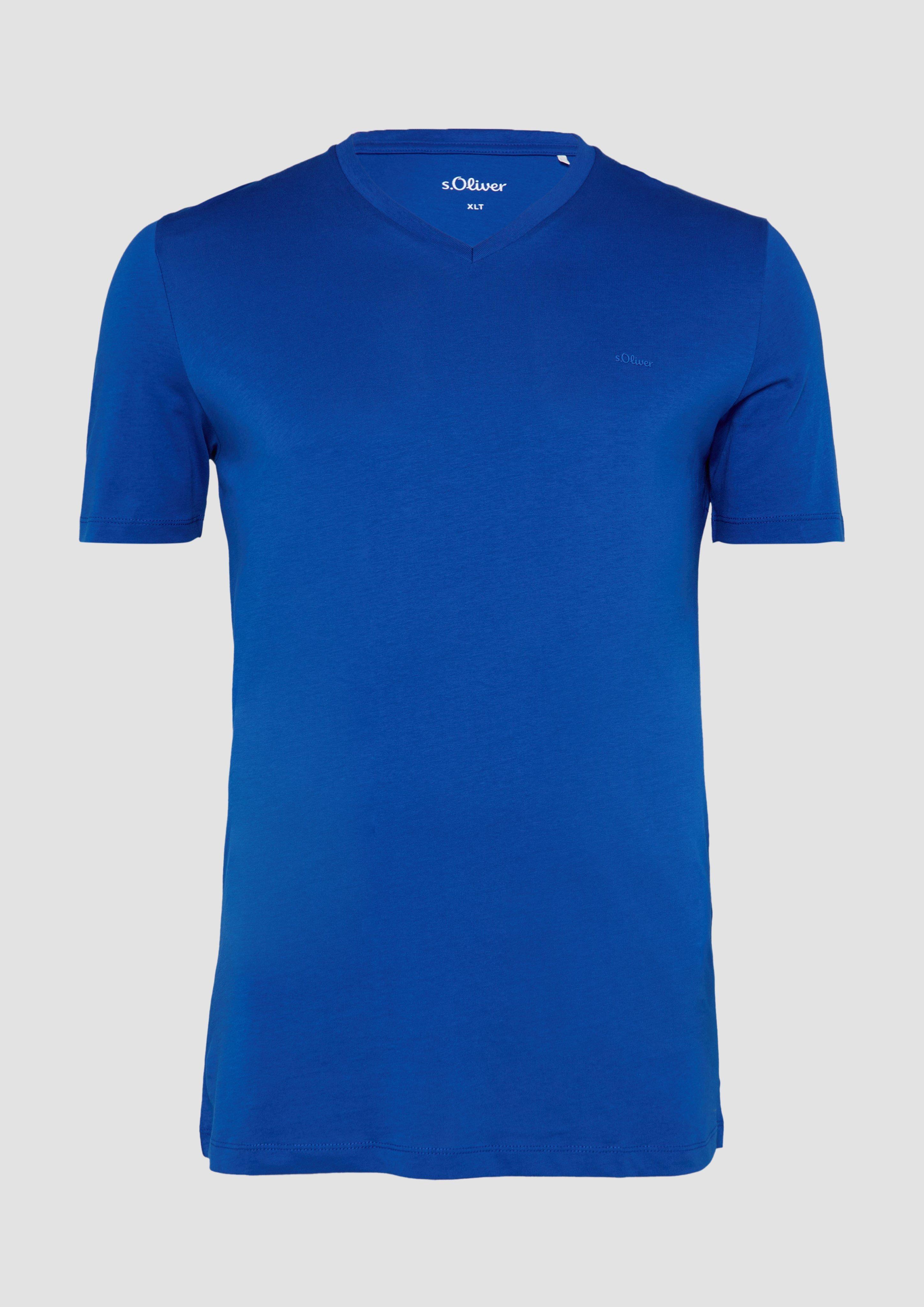 s.Oliver - Jerseyshirt mit V-Ausschnitt, Herren, blau