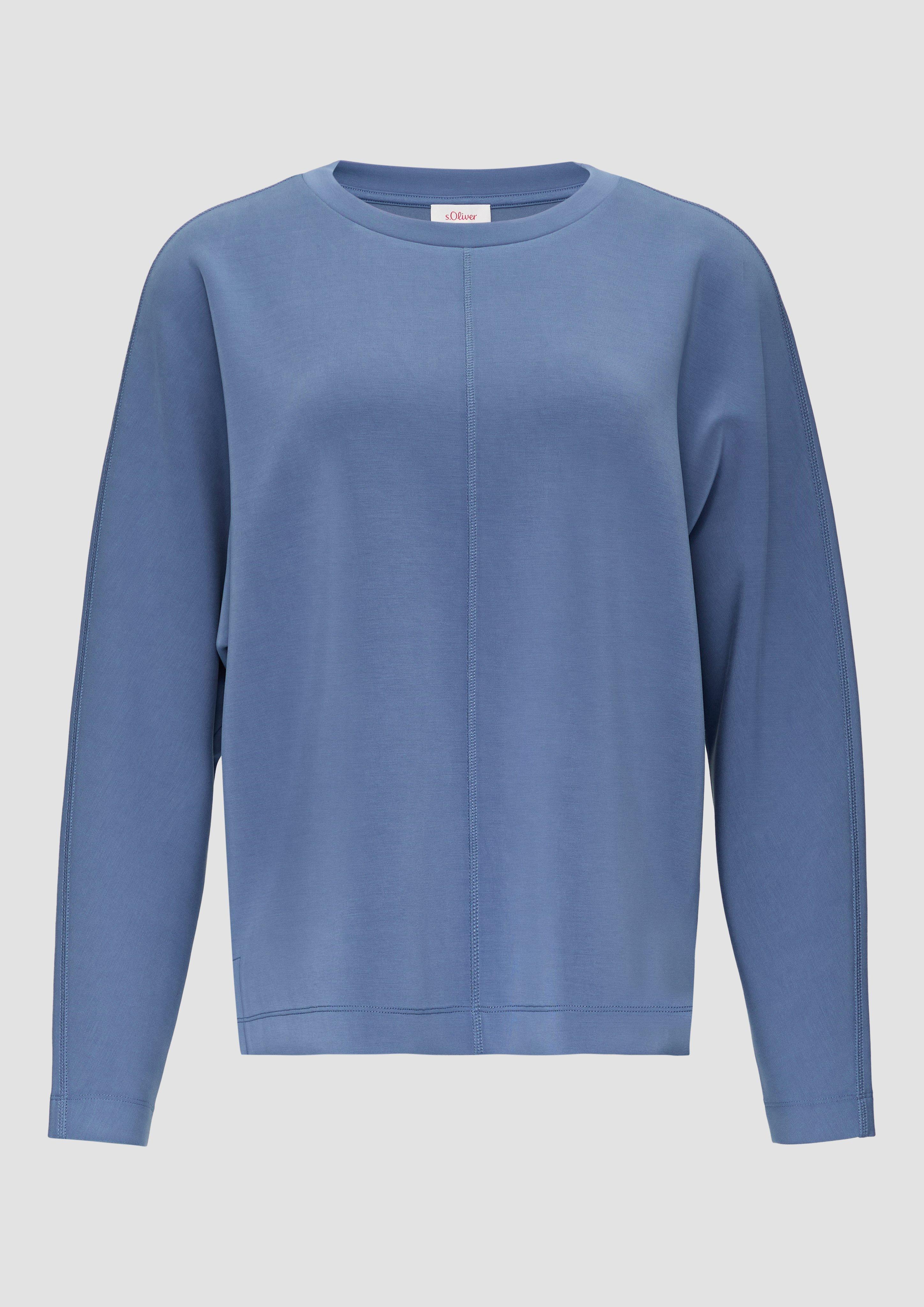 s.Oliver - Sweatshirt aus Scuba mit Fledermausärmeln, Damen, blau