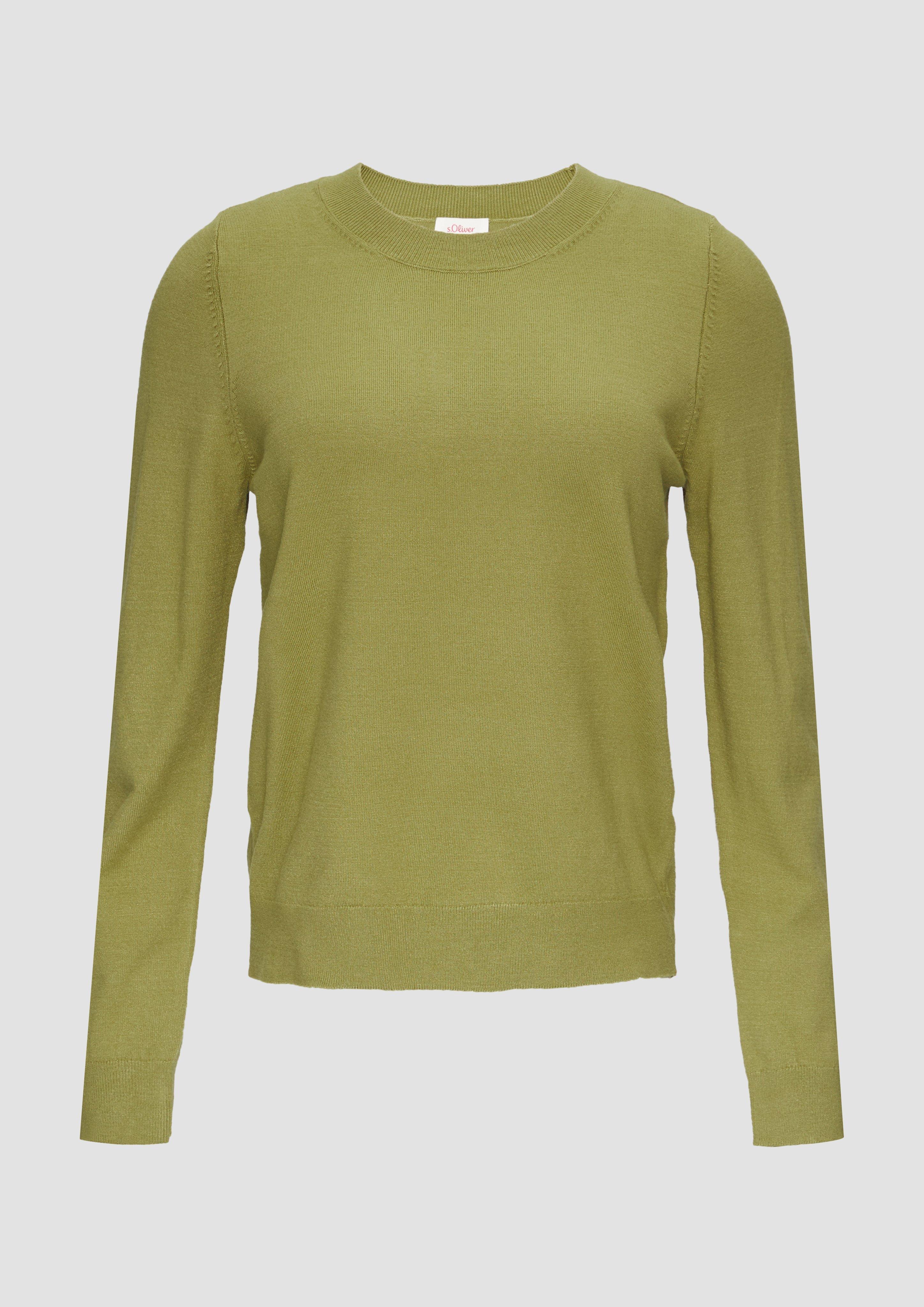 s.Oliver - Strickpullover aus Viskosemix, Damen, Grün
