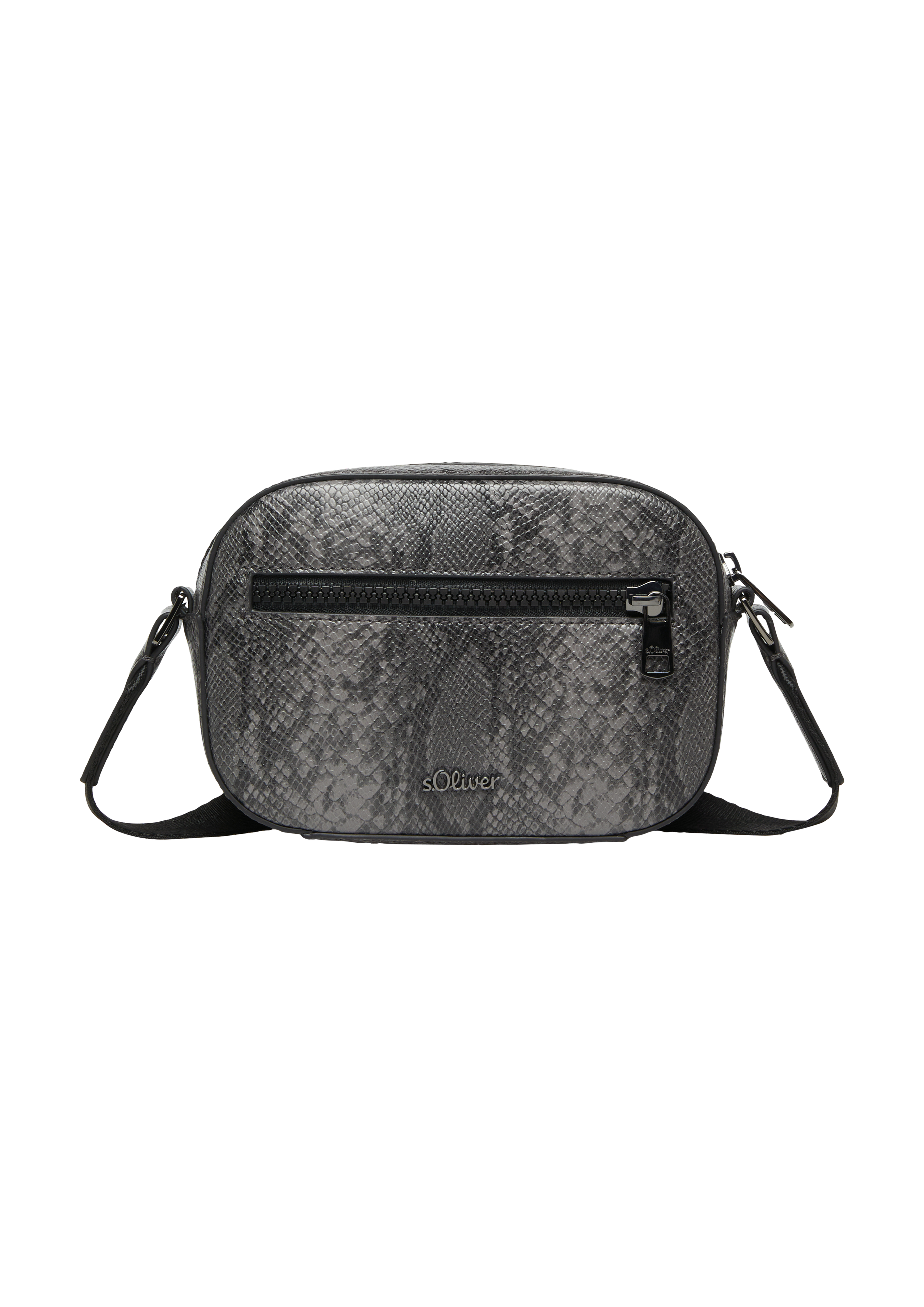 s.Oliver - Camera-Bag in Reptilleder-Optik, Damen, grau