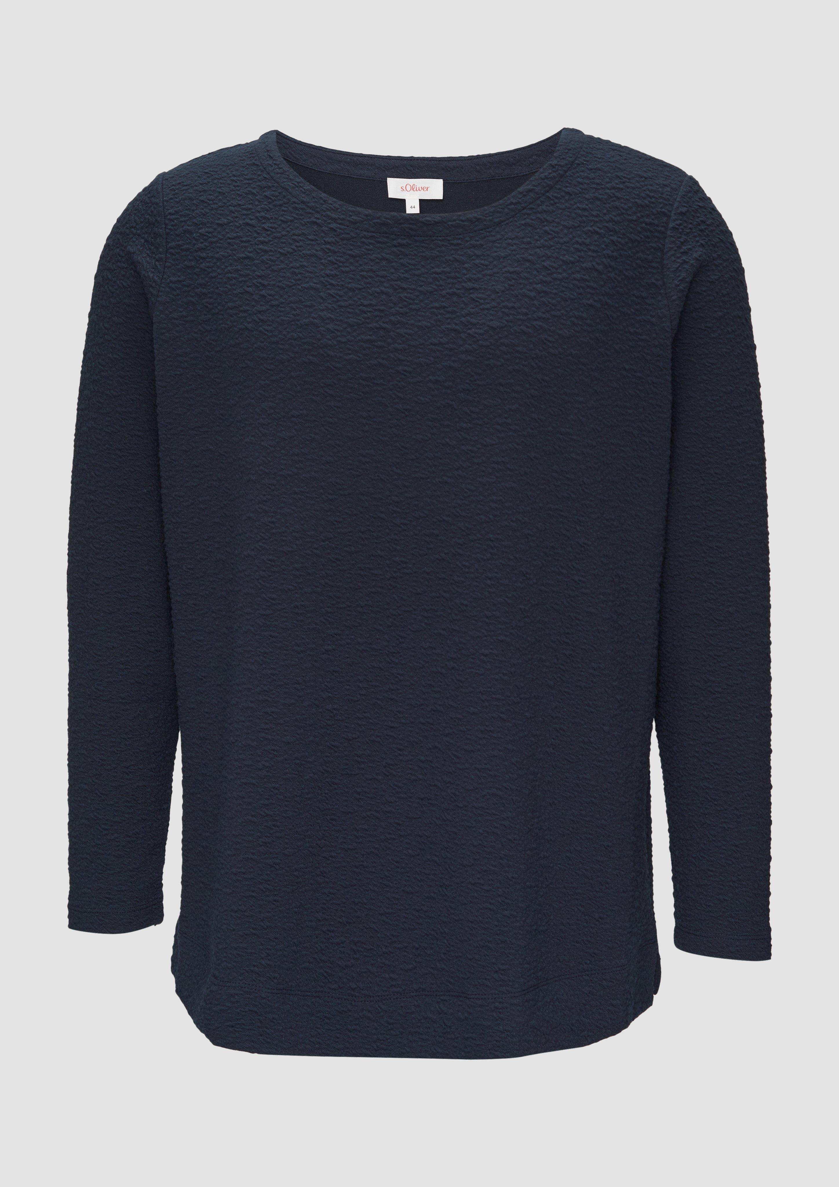 s.Oliver - Sweatshirt aus Jacquard, Damen, blau