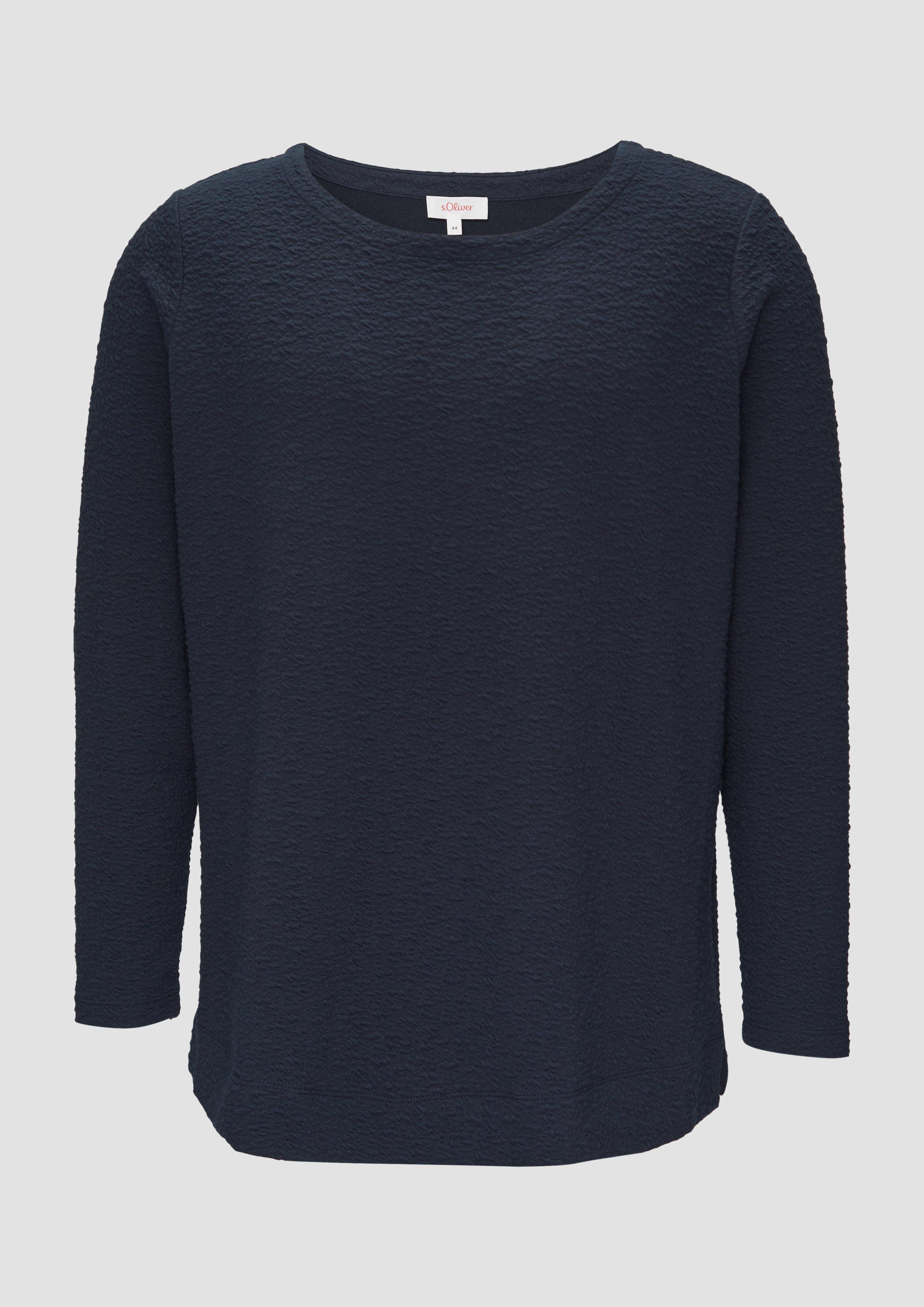 s.Oliver - Sweatshirt aus Jacquard, Damen, blau