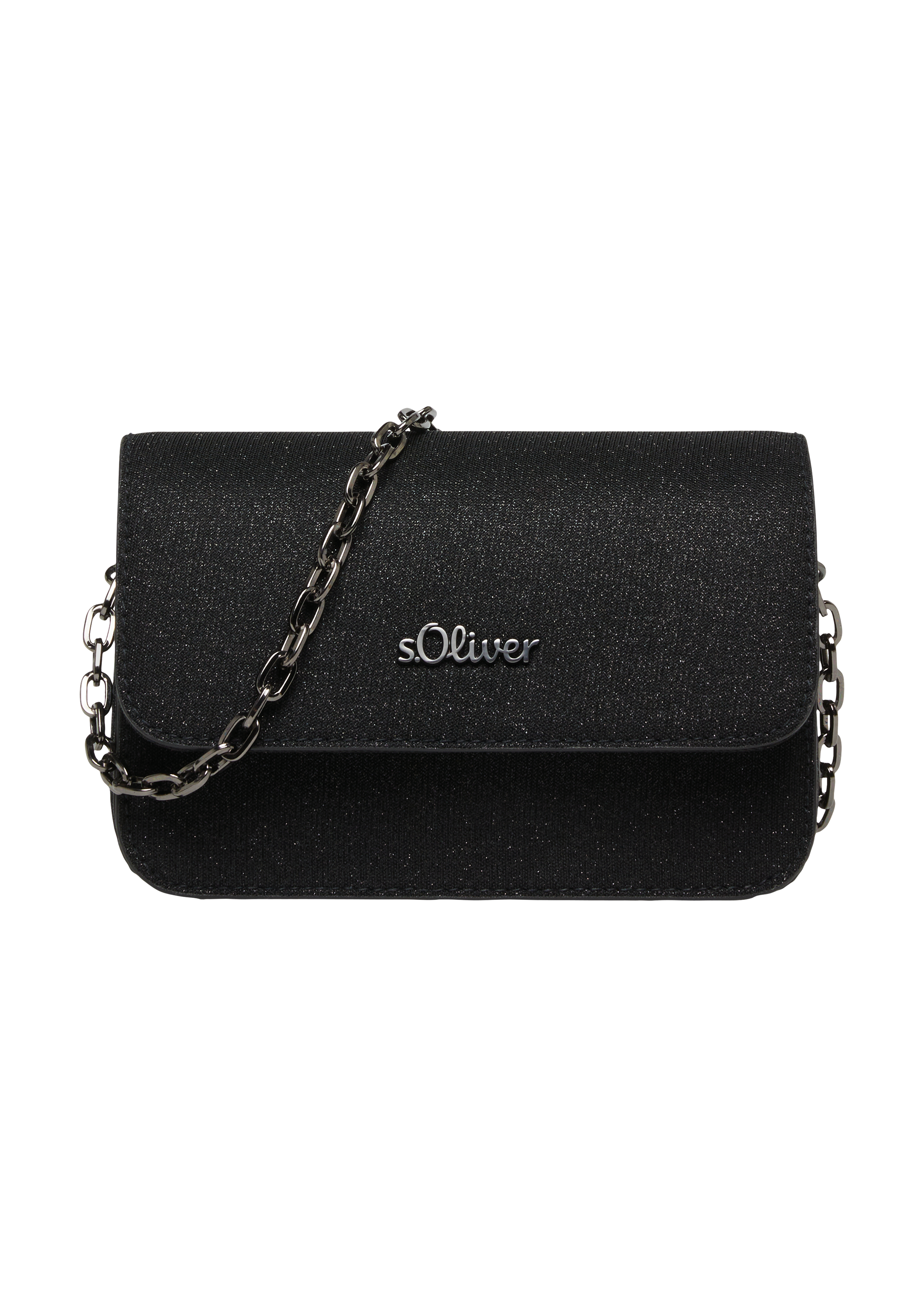 s.Oliver - Shoulder-Bag in schimmernder Optik, Damen, schwarz