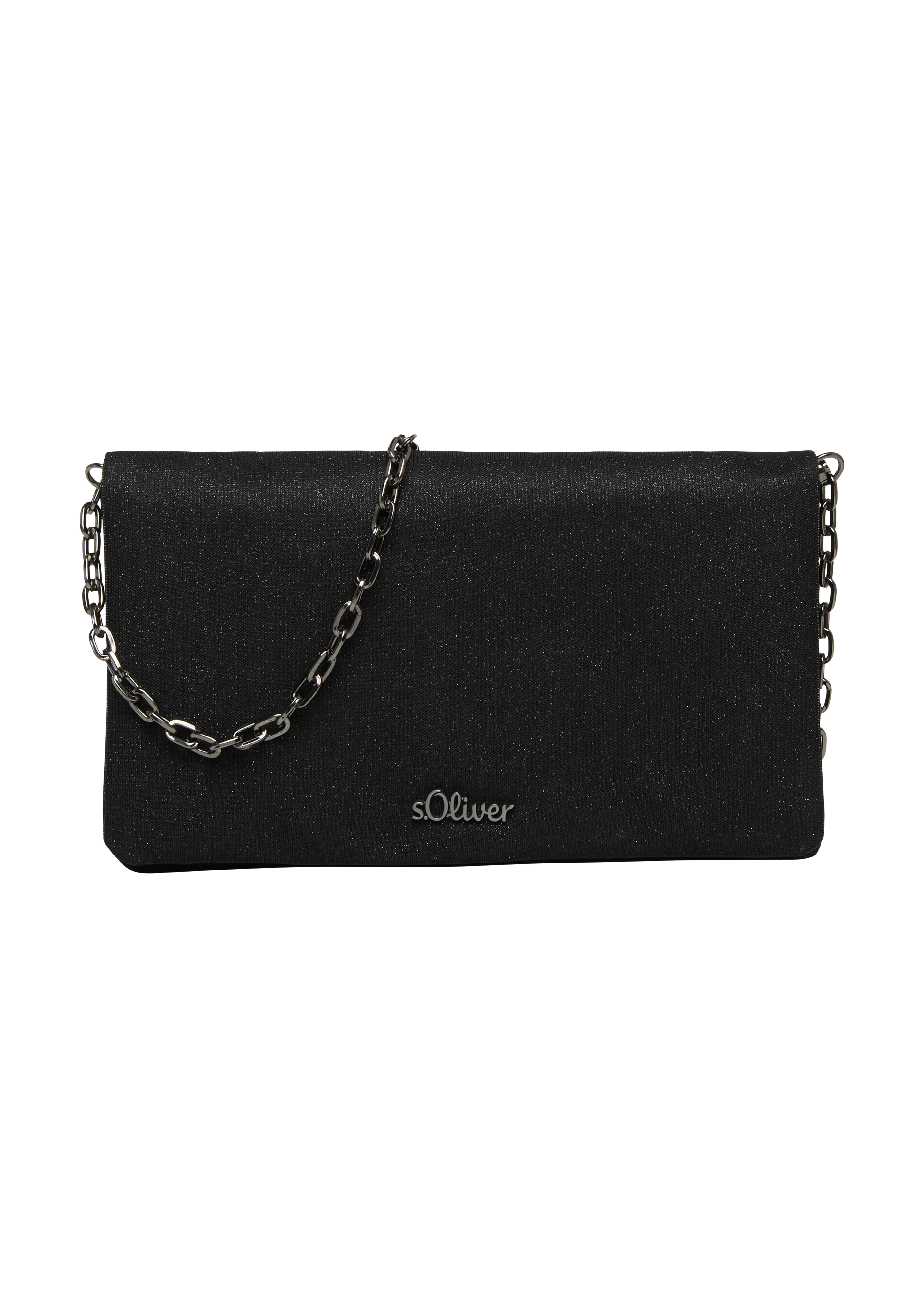 s.Oliver - Clutch in schimmernder Optik, Damen, schwarz