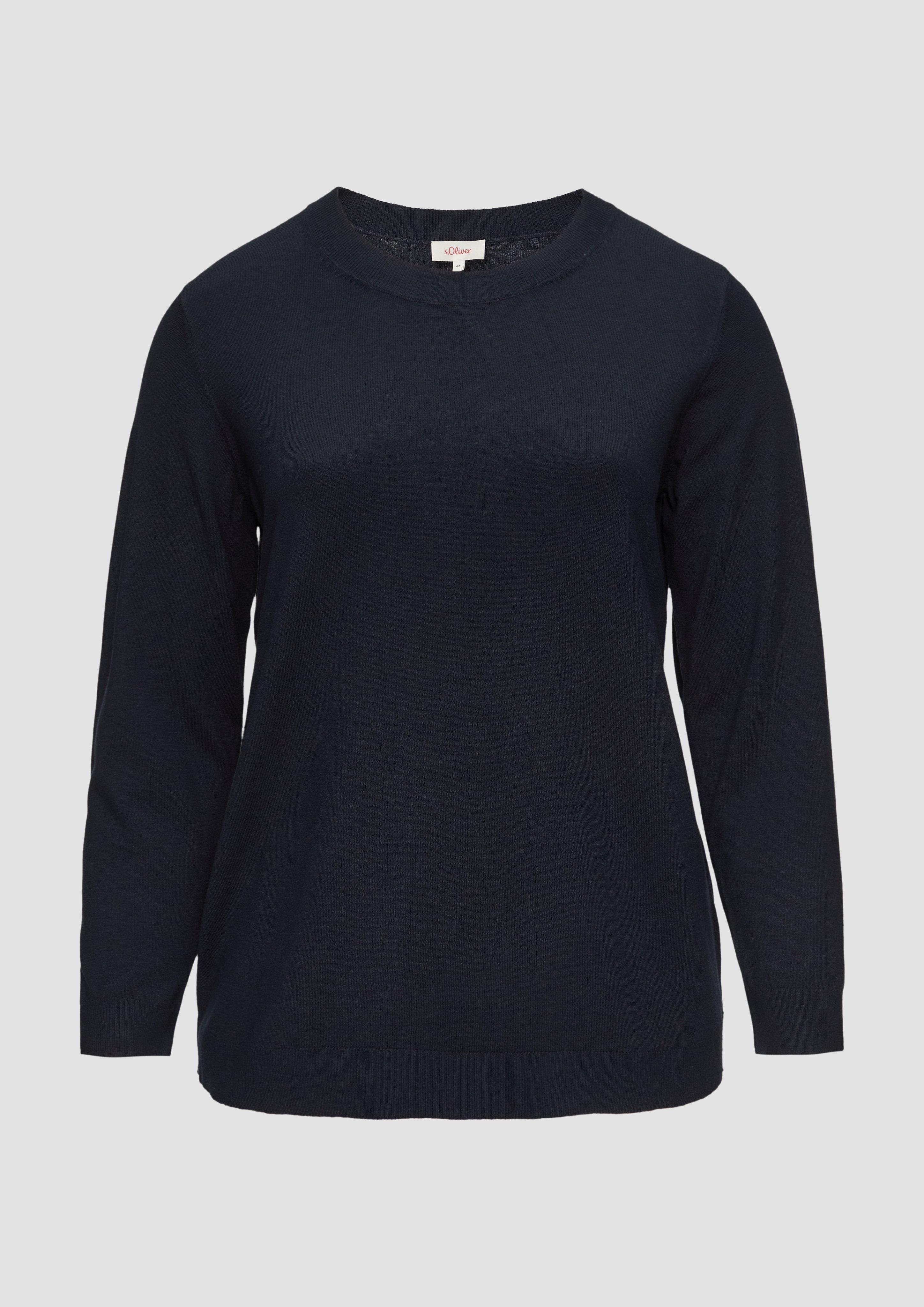 s.Oliver - Strickpullover mit Rundhalsausschnitt, Damen, blau