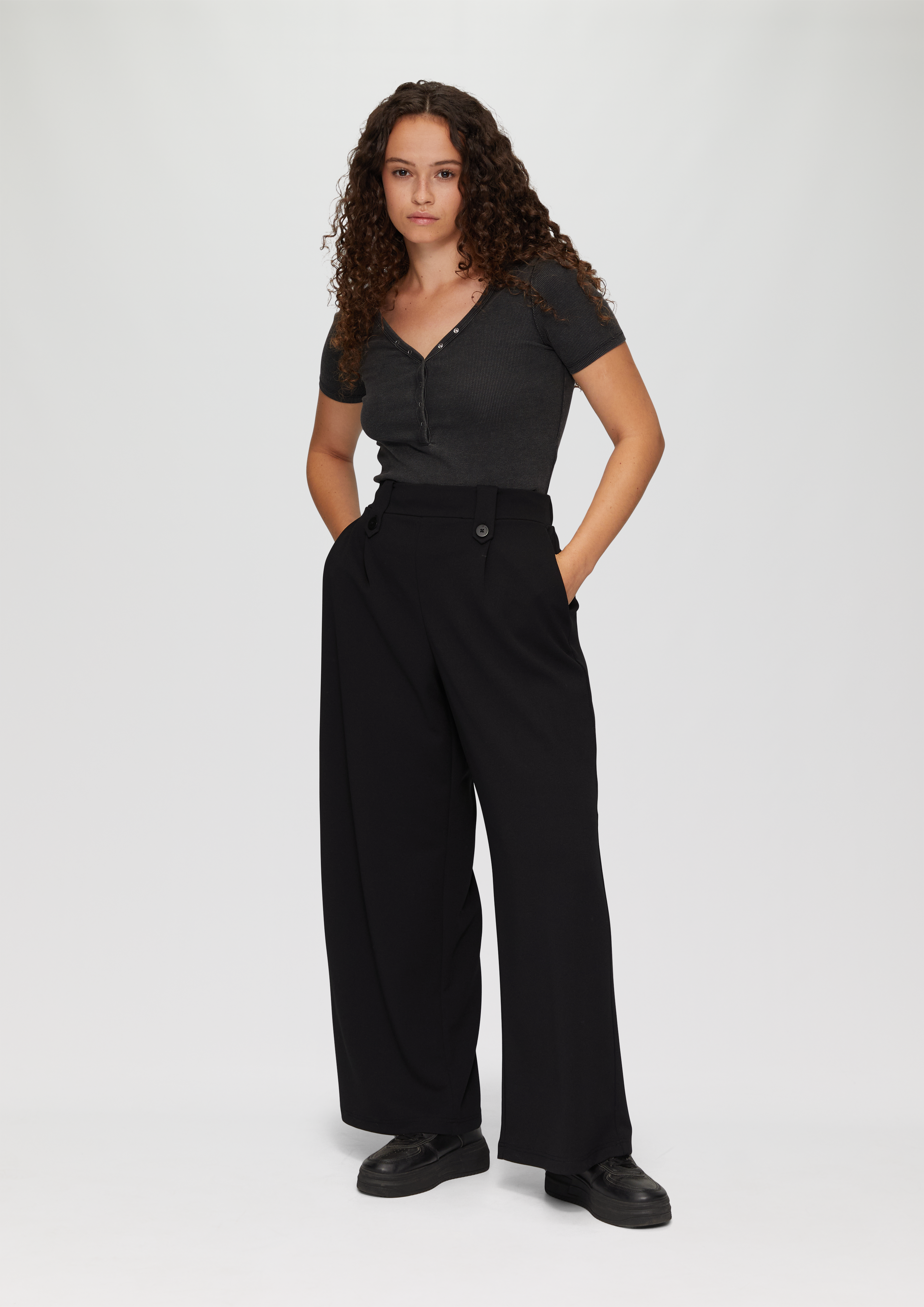 S.Oliver Crêpe-Hose im Relaxed Fit mit Wide Leg