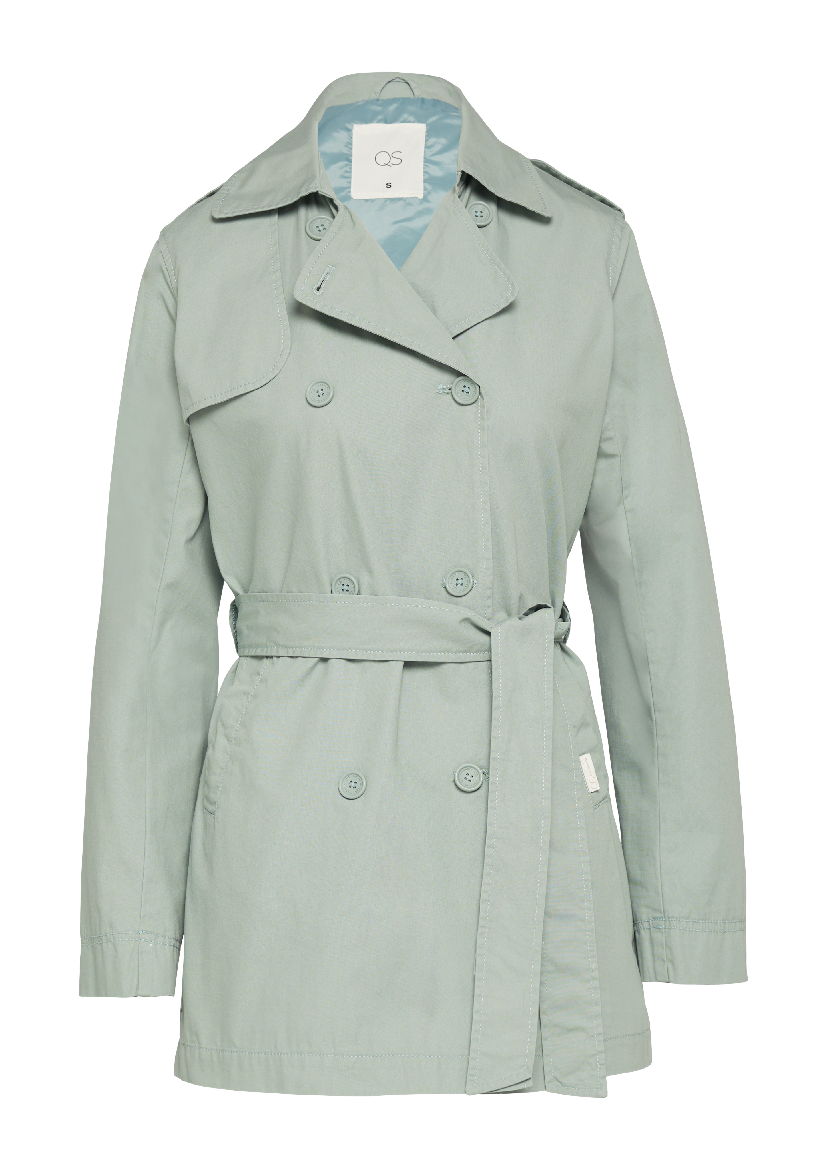 Kurzer Trenchcoat aus Baumwolle mit Gürtel