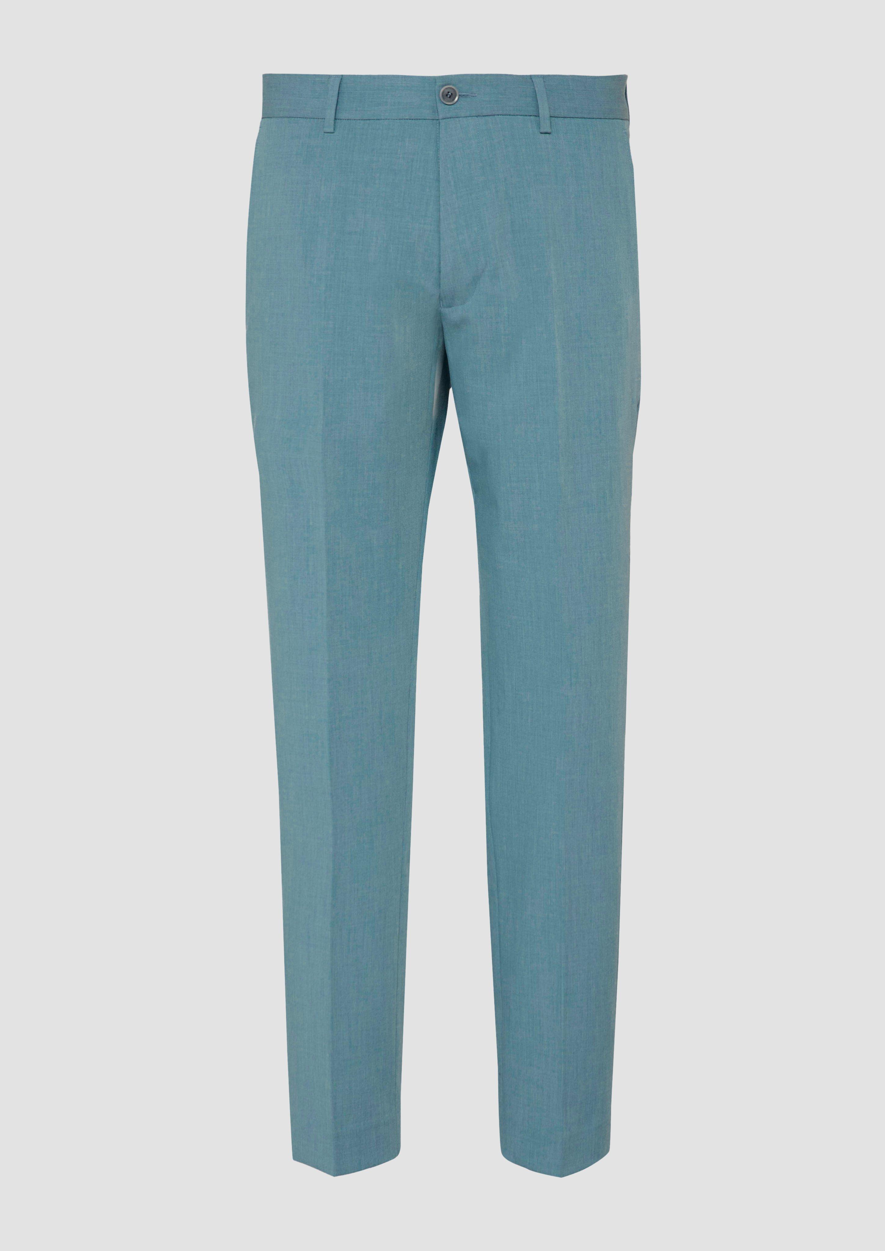 s.Oliver - s.O PURE: Anzughose aus meliertem Stretch-Twill, Herren, Blau