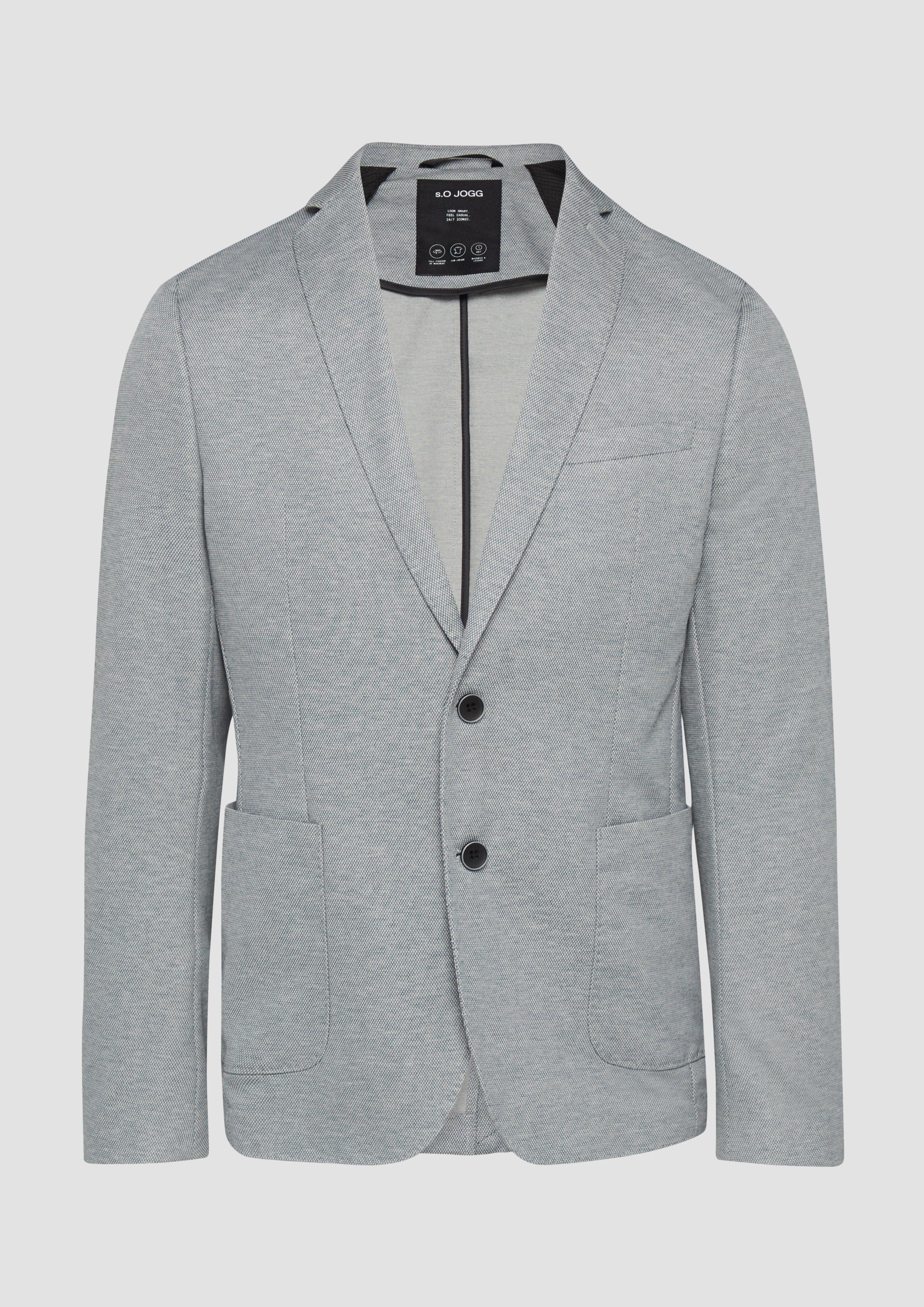 s.O JOGG: Suit jacket in two-tone piqué jersey - grey | s.Oliver s.O JOGG: Suit jacket in two-tone piqué jersey - grey | s.Oliver
