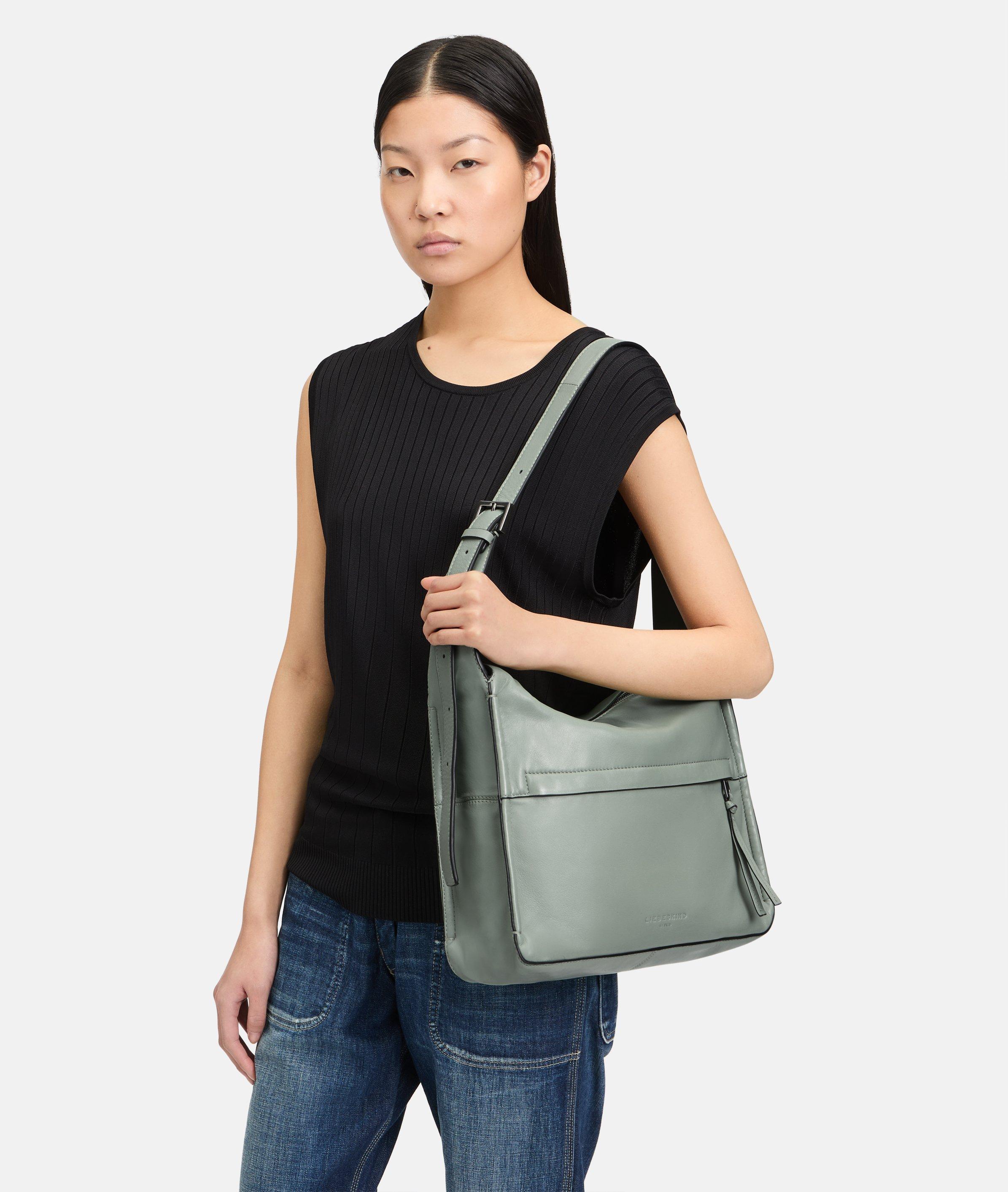 Hobo in green, grey, black, beige, green, cream & yellow