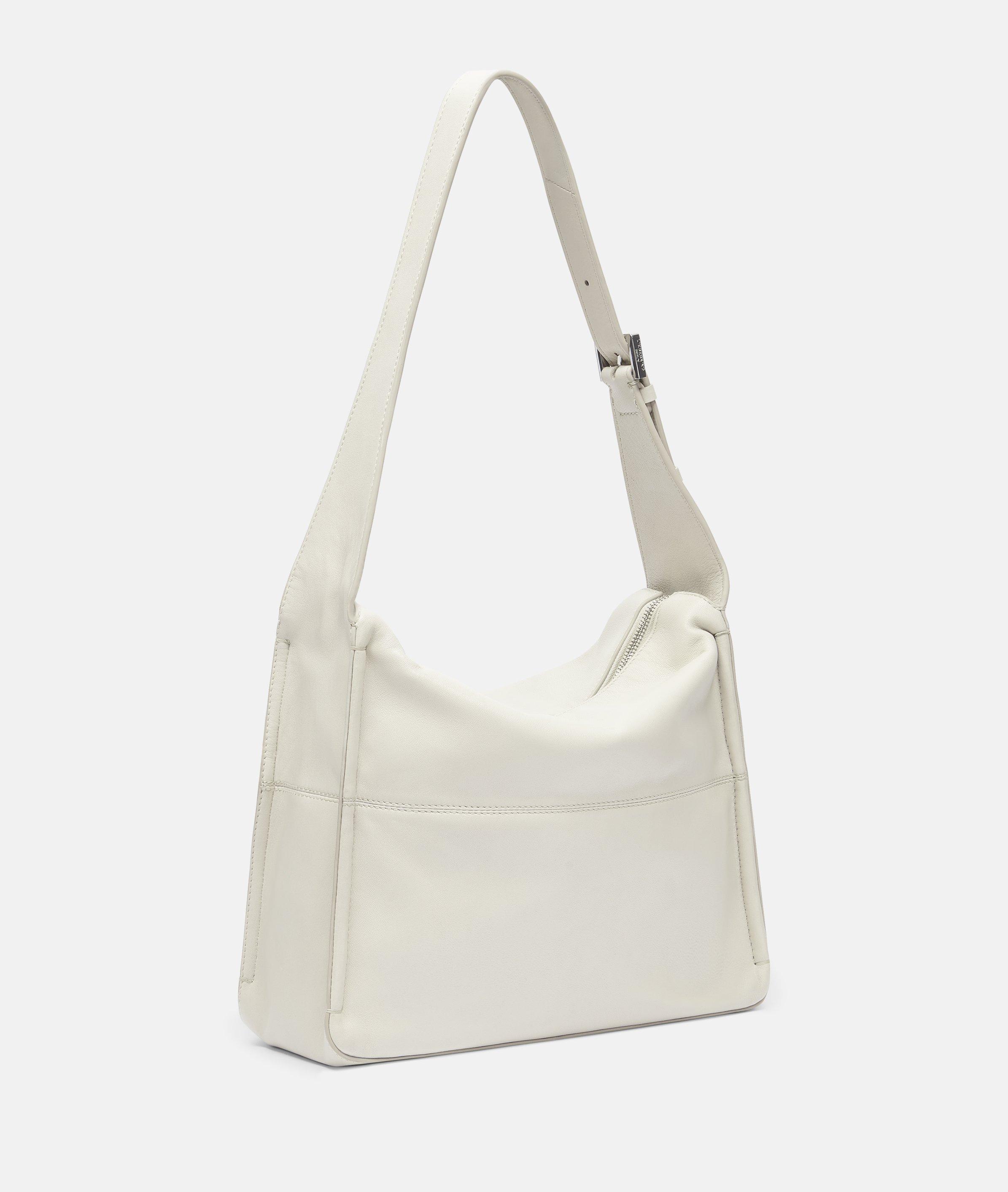 Thumbnail - Liebeskind Berlin - Mittelgroße Hobo-Bag aus Schafsleder -  creme