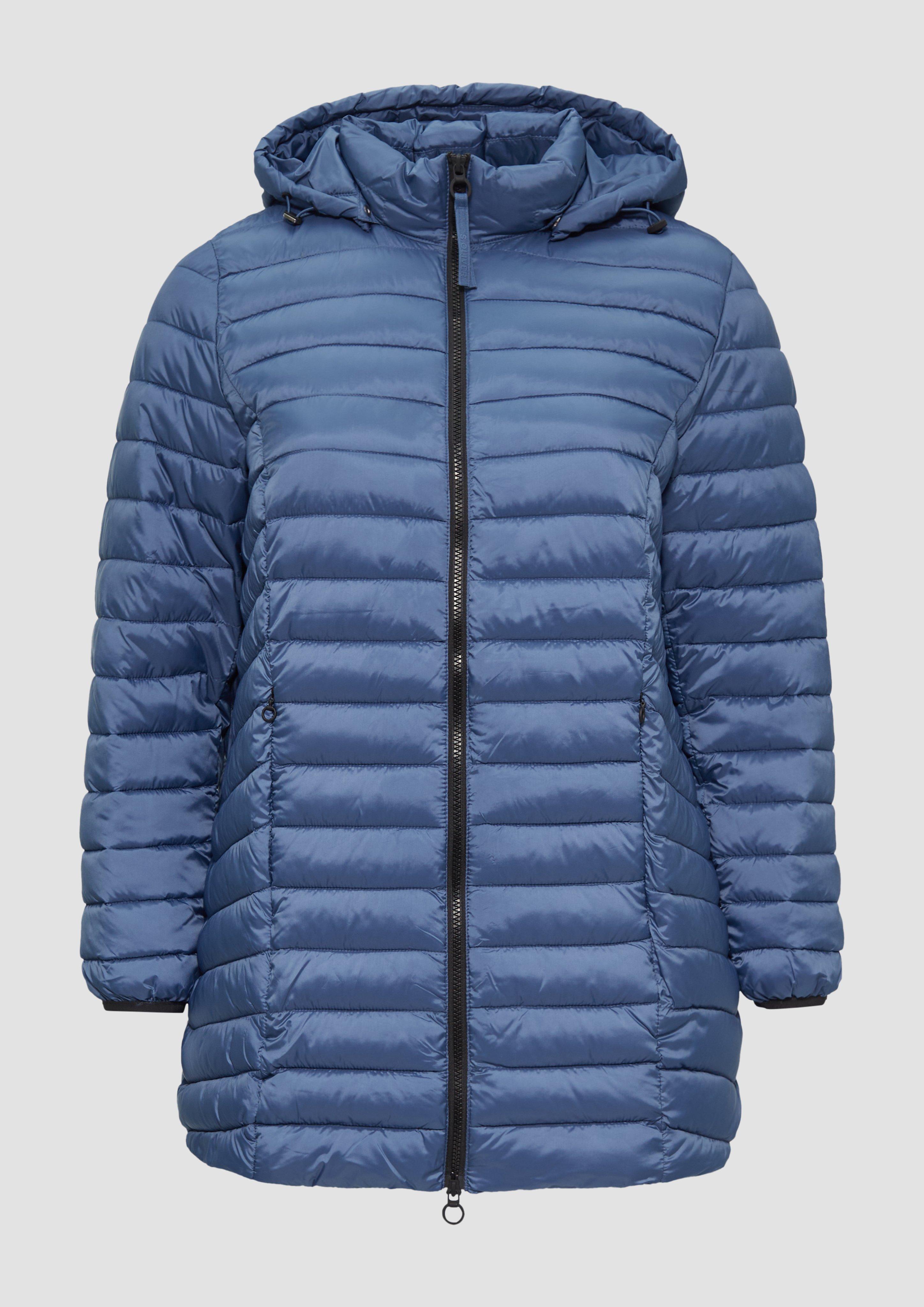 s.Oliver - Steppjacke mit Logo-Kapuze, Damen, blau