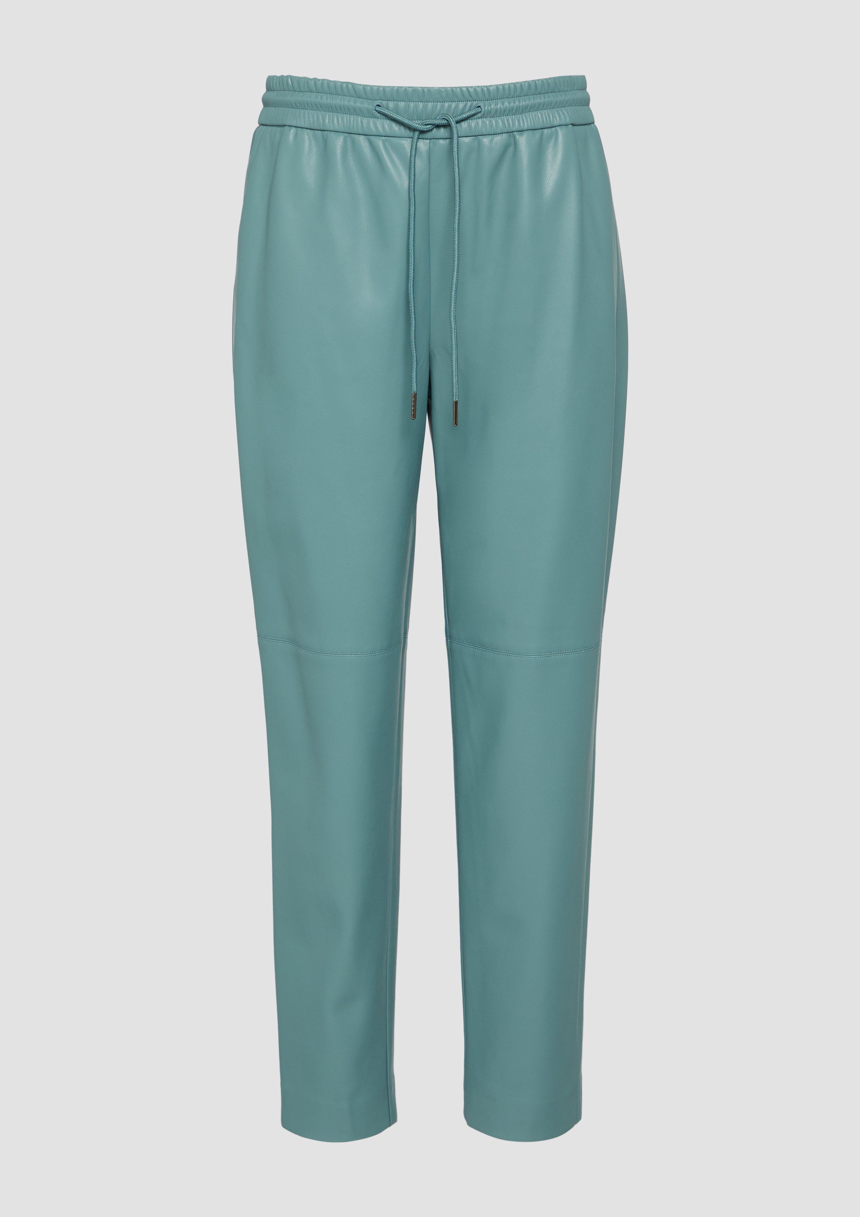 s.Oliver - Relaxed Jogpants aus Lederimitat, Damen, Blau