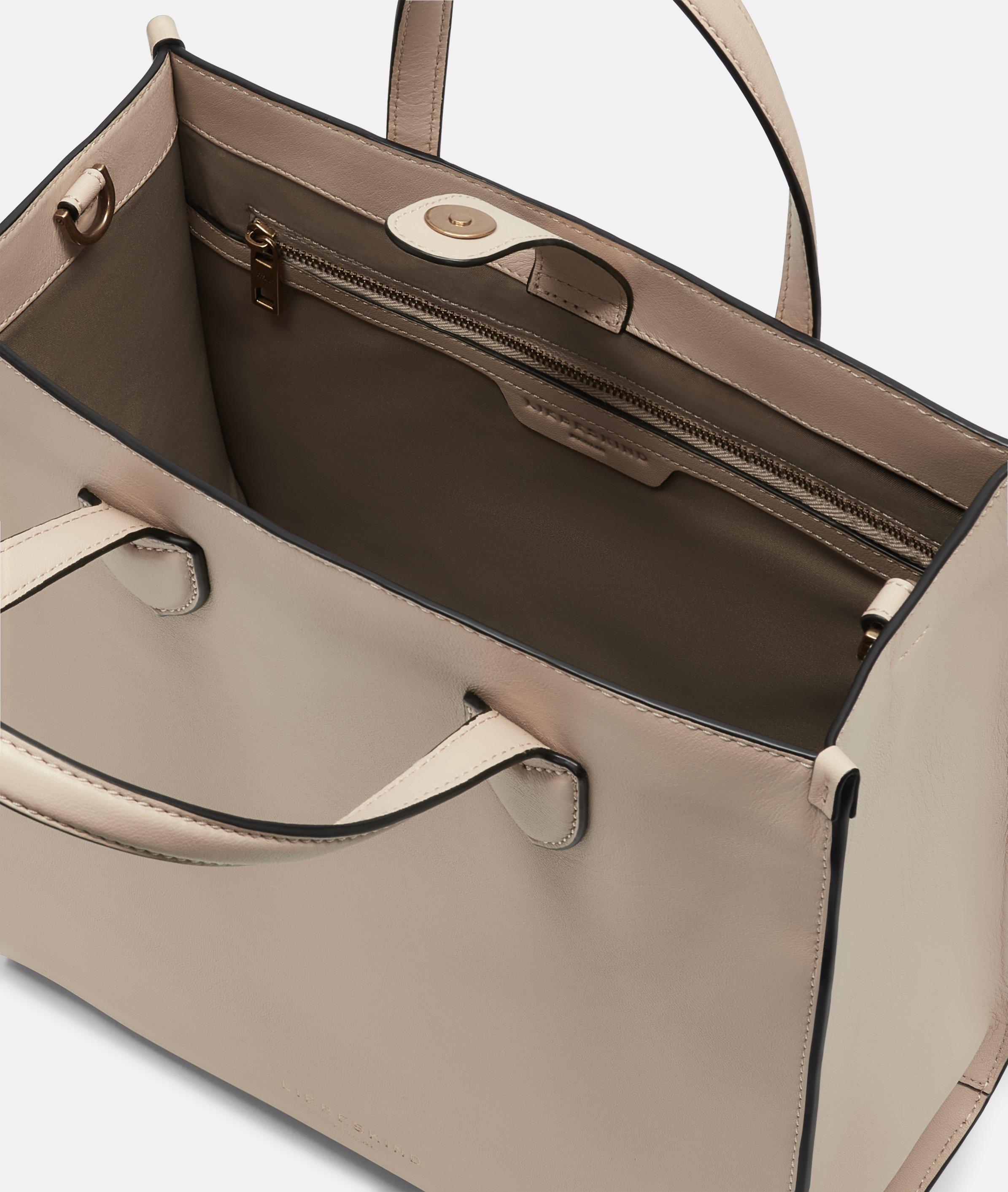 Hilla Tote M in beige & grey