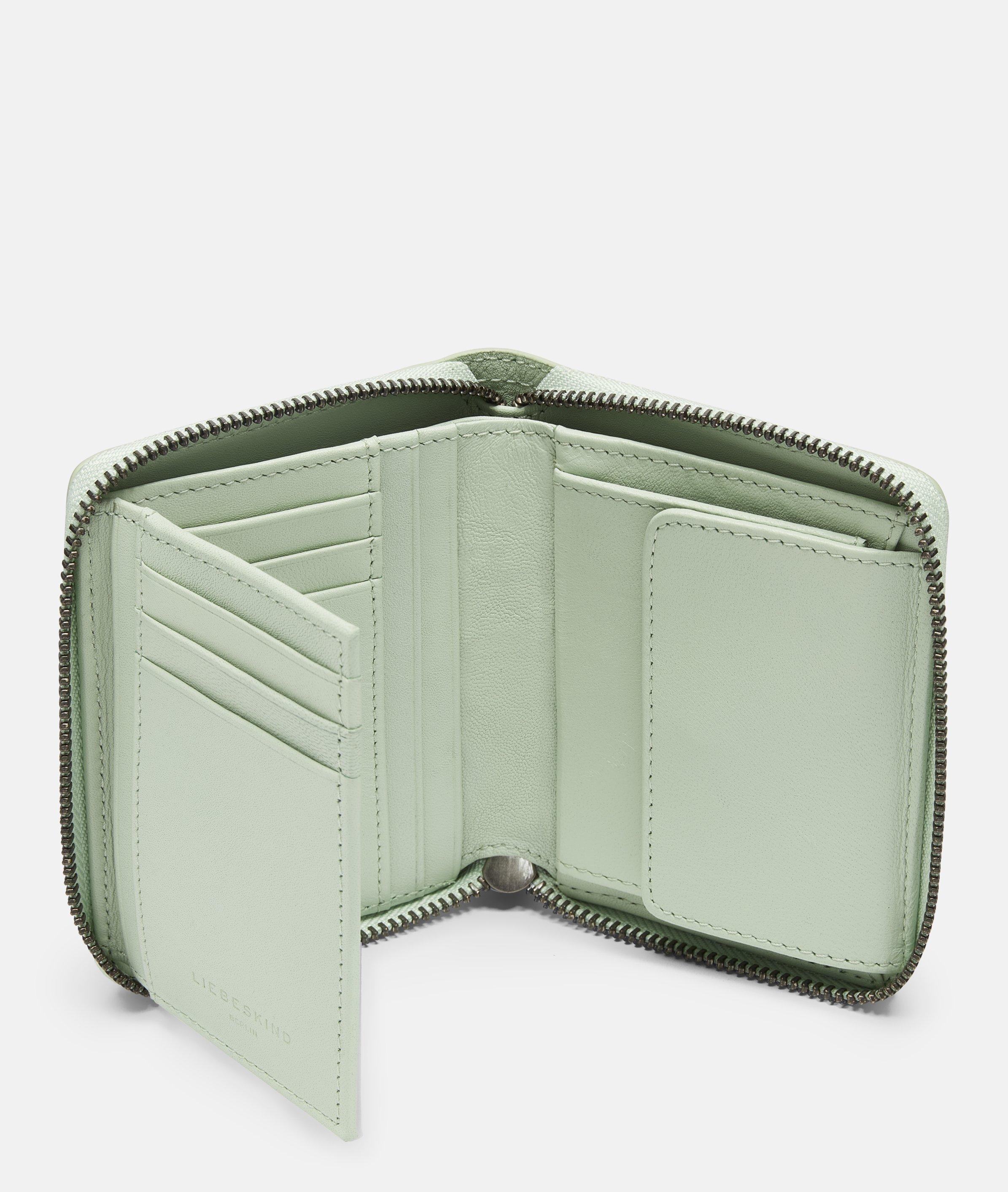 Conny portemonnee M in groen, crème & zwart