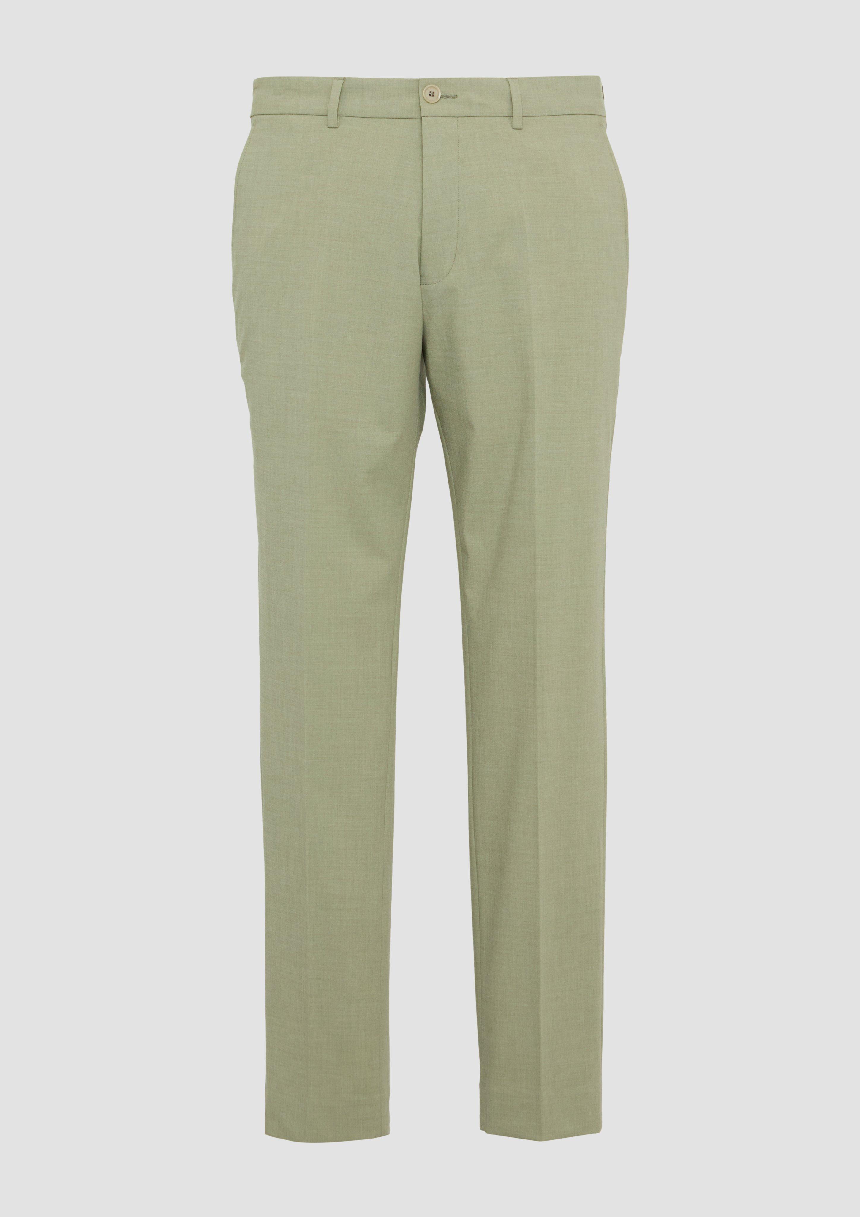 s.Oliver - s.O PURE: Anzughose aus meliertem Stretch-Fabric, Herren, Grün