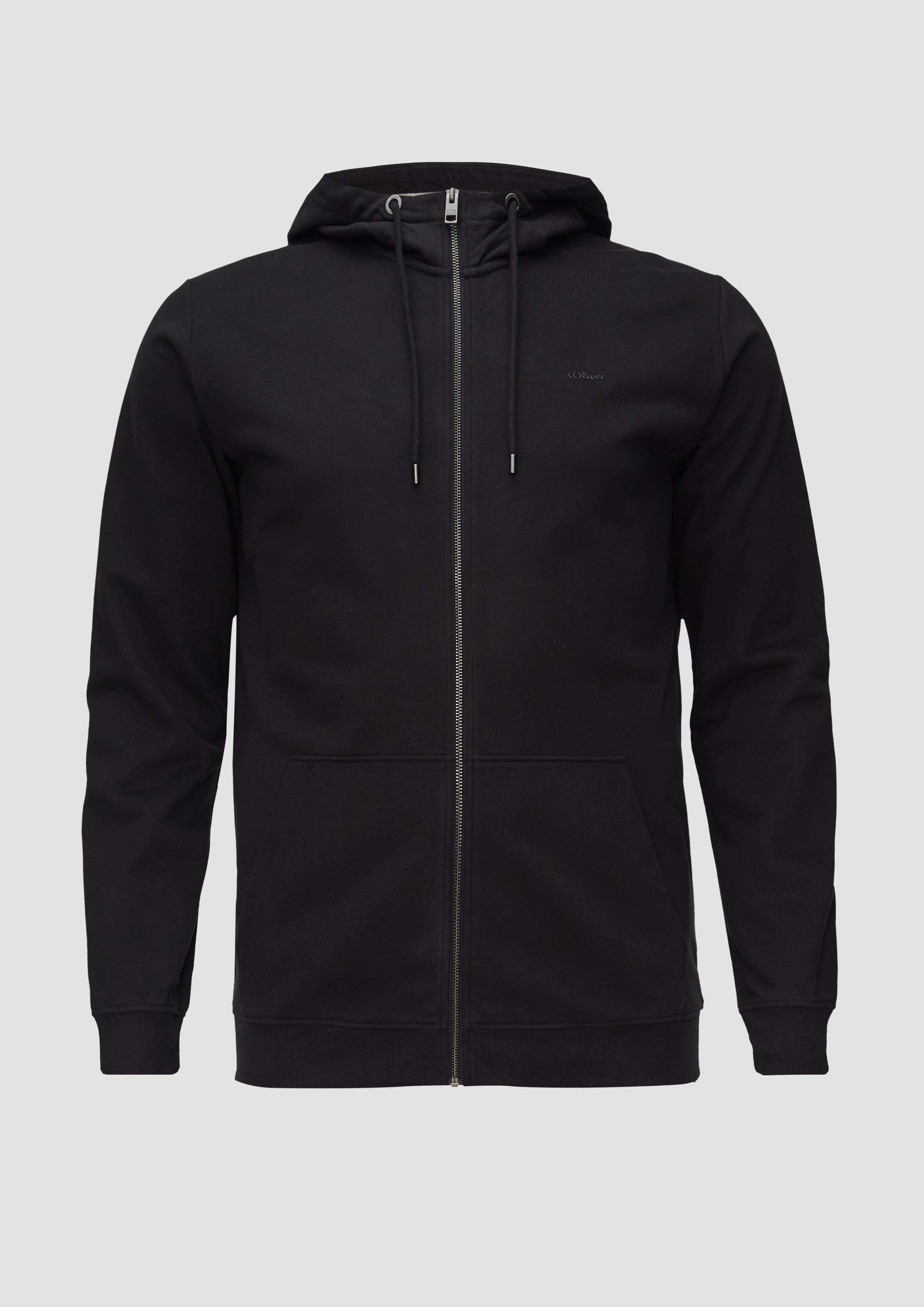 s.Oliver - Sweatshirt-Jacke mit Kapuze, Herren, schwarz