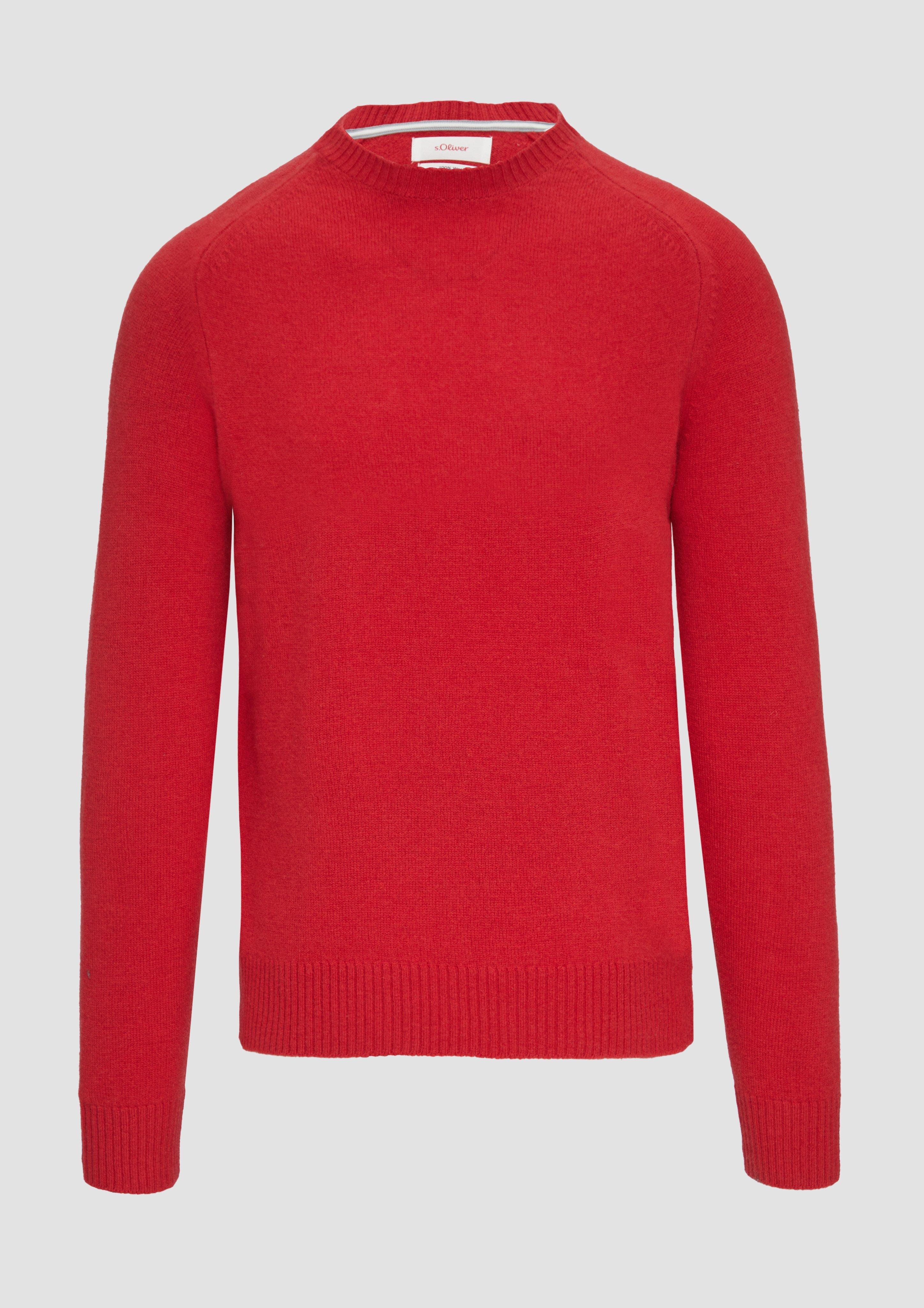 s.Oliver - Strickpullover aus reiner Wolle, Herren, rot