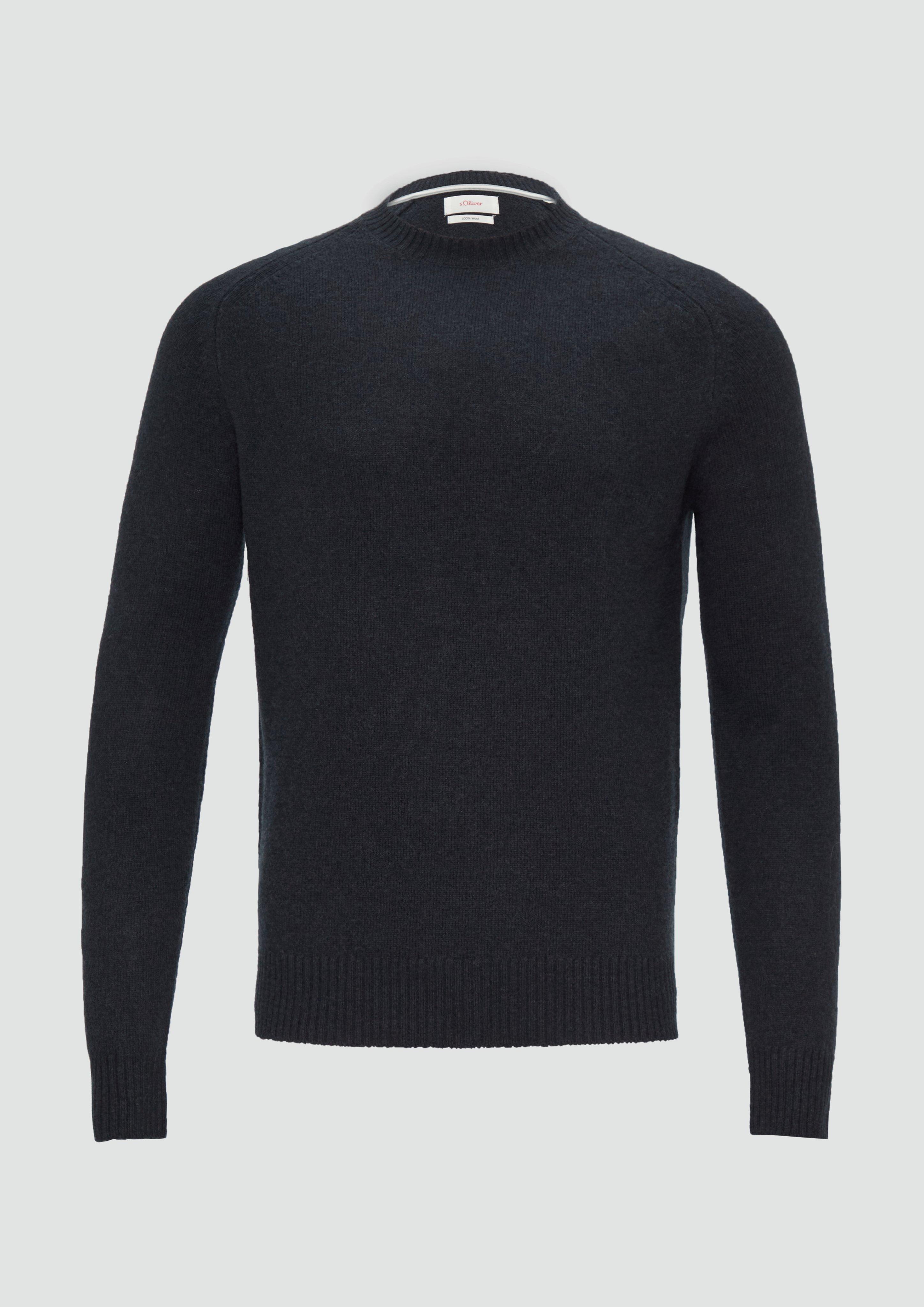 s.Oliver - Strickpullover aus reiner Wolle, Herren, blau