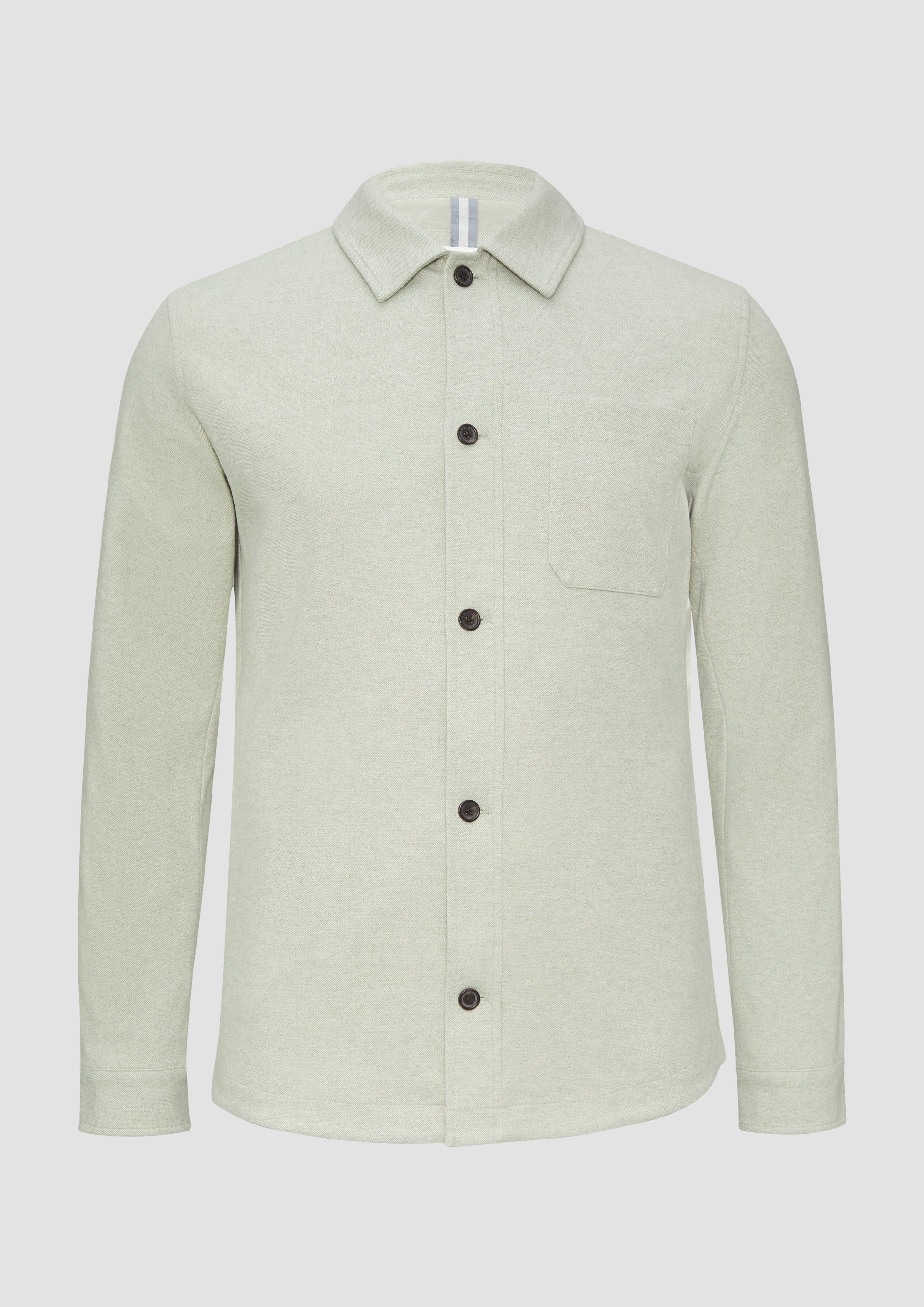 s.Oliver - Gefüttertes Overshirt in Wolloptik mit Eingrifftaschen, Herren, Beige