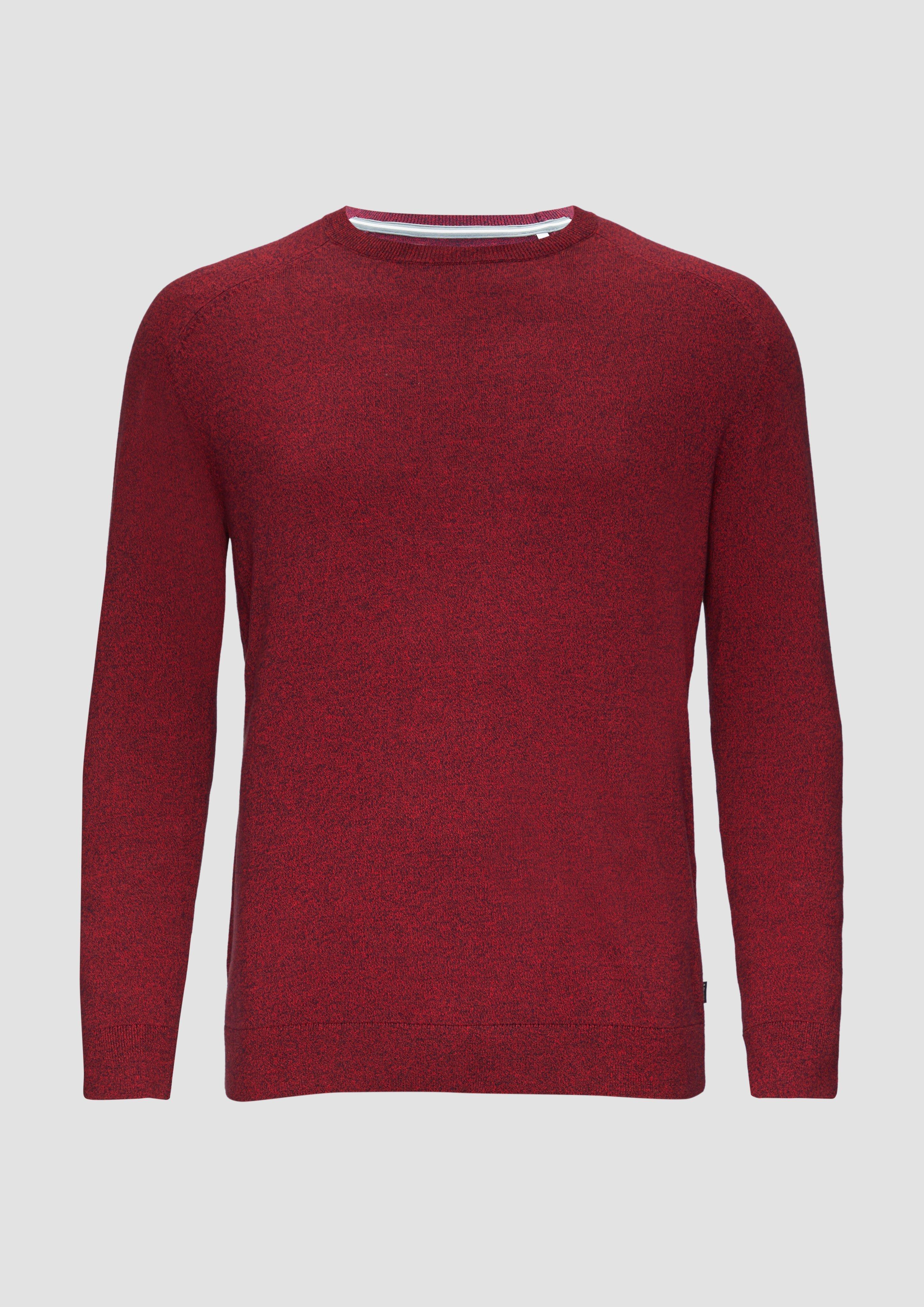 s.Oliver - Strickpullover mit Rippbündchen, Herren, rot