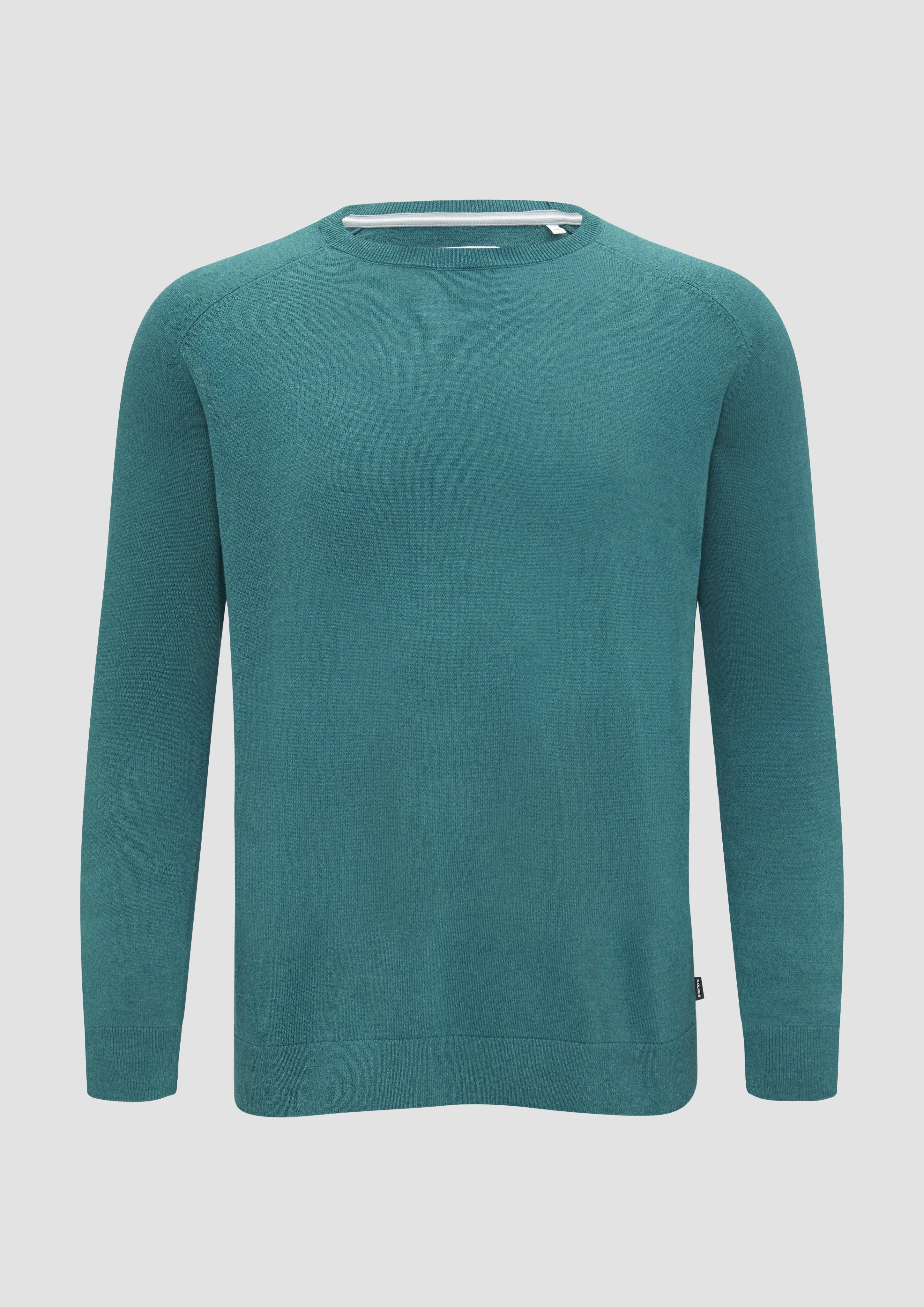 s.Oliver - Strickpullover mit Rippbündchen, Herren, Blau