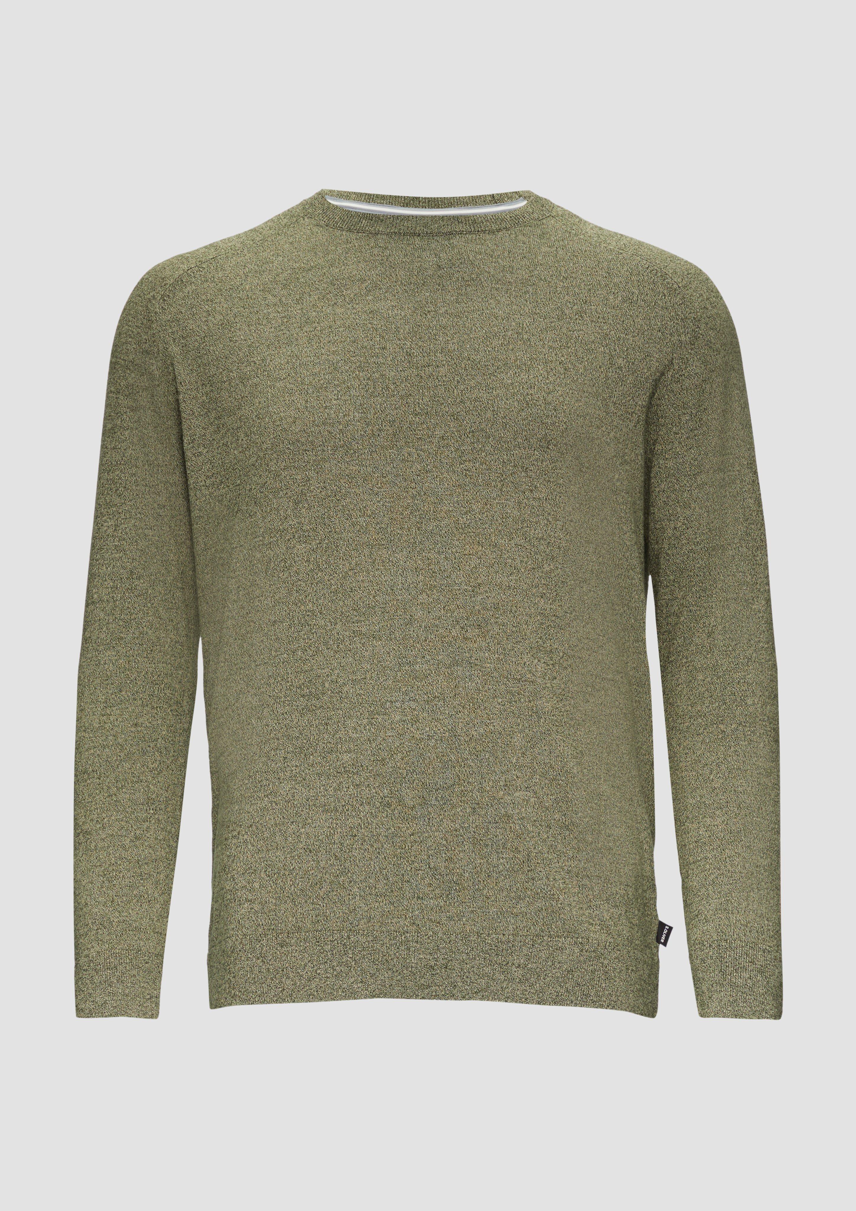 s.Oliver - Strickpullover mit Rippbündchen, Herren, Grün