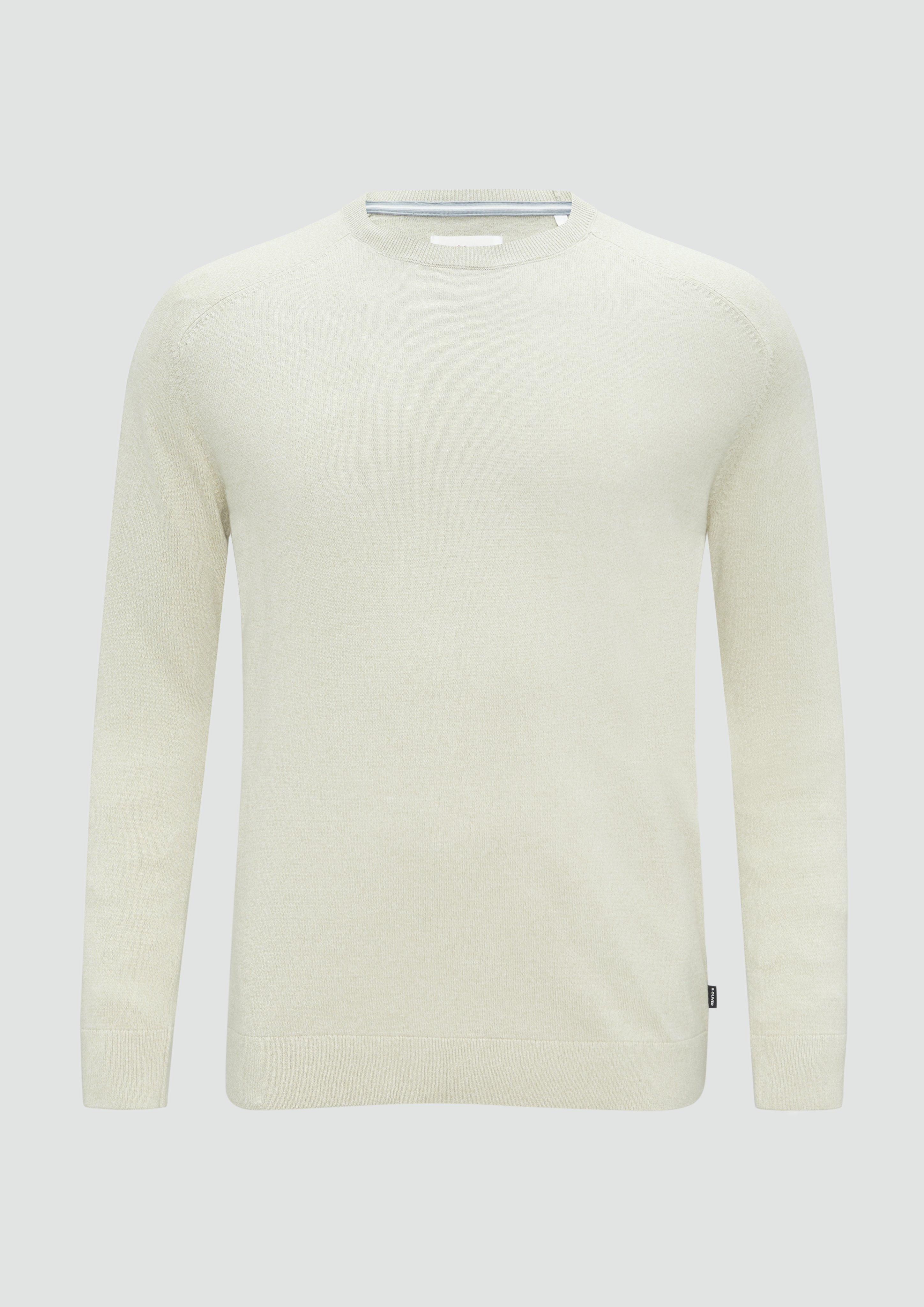 s.Oliver - Strickpullover mit Rippbündchen, Herren, Beige