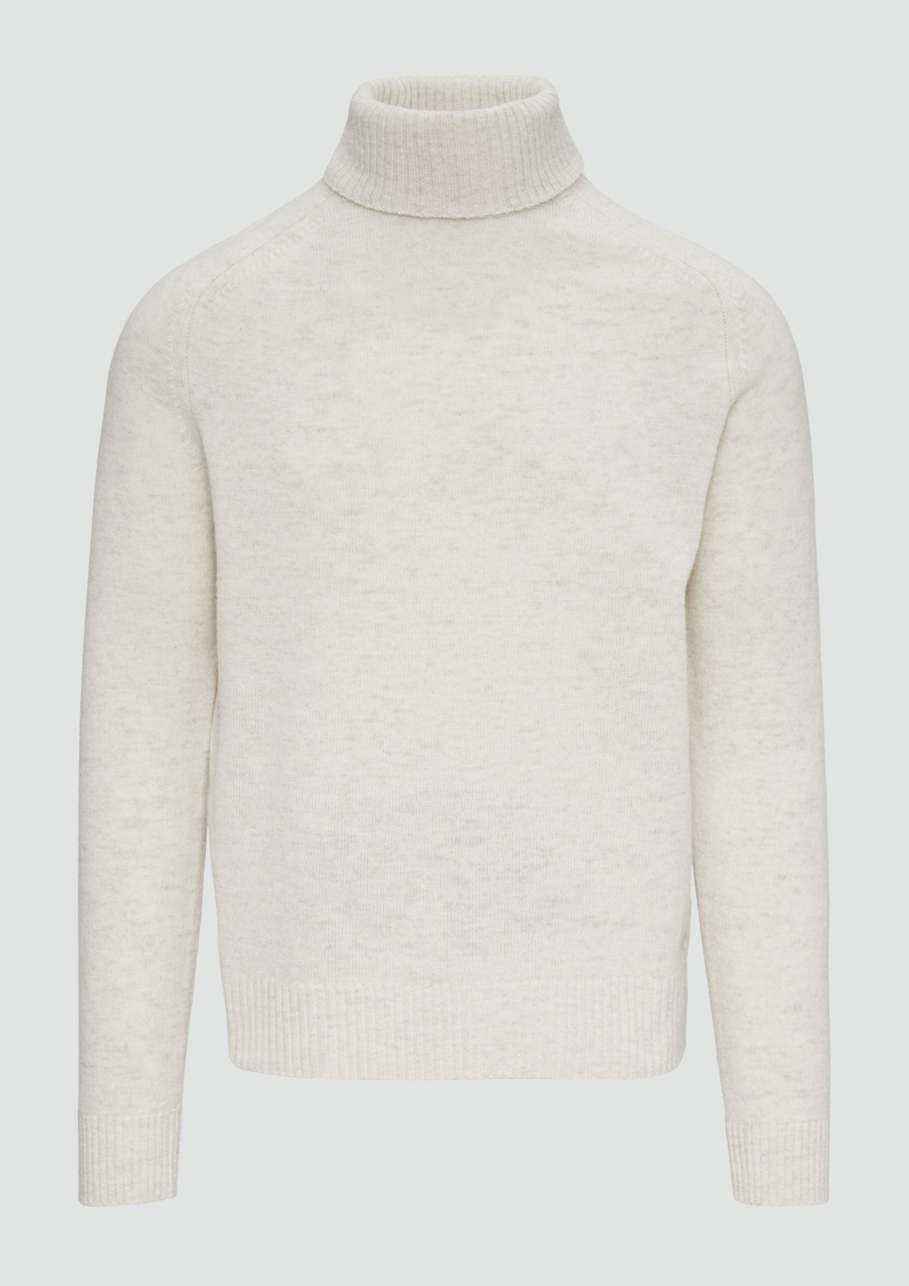 s.Oliver - Rollkragenpullover aus reiner Wolle, Herren, creme