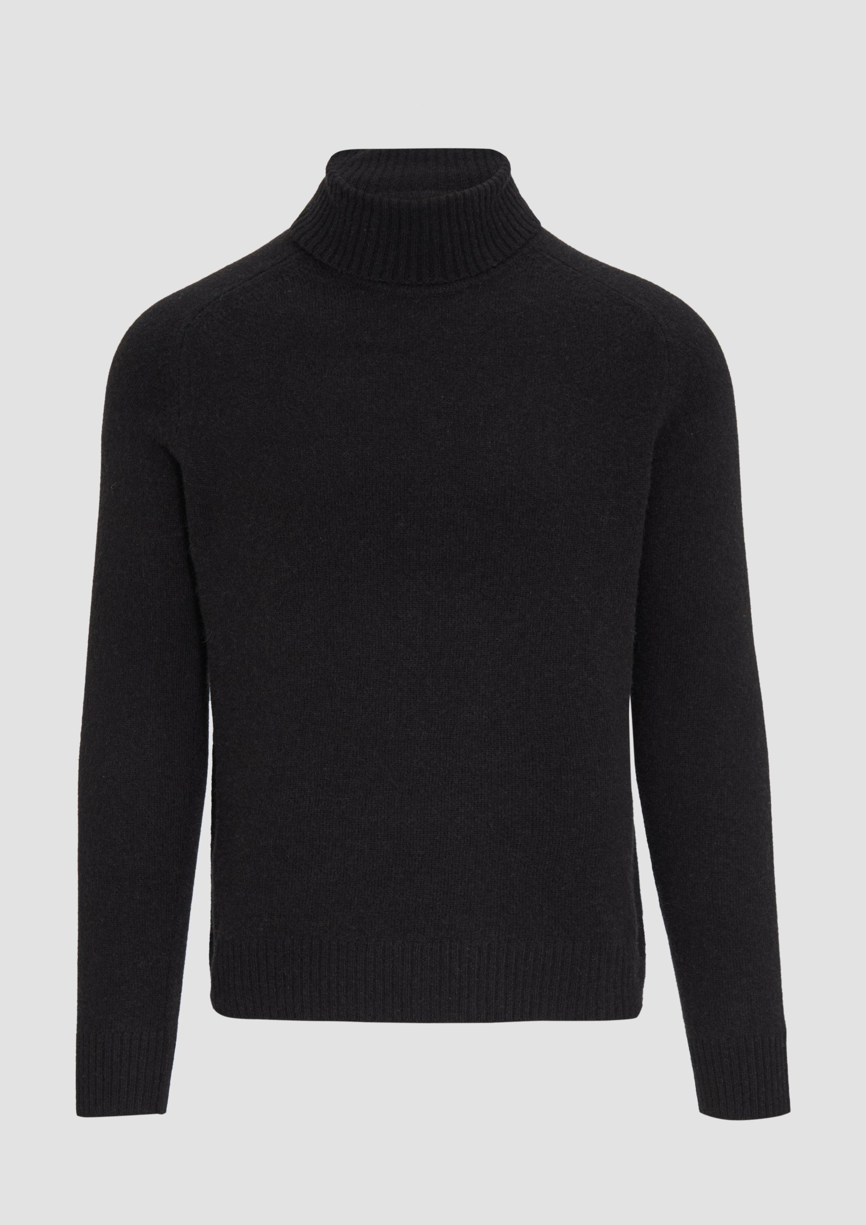 s.Oliver - Rollkragenpullover aus reiner Wolle, Herren, schwarz