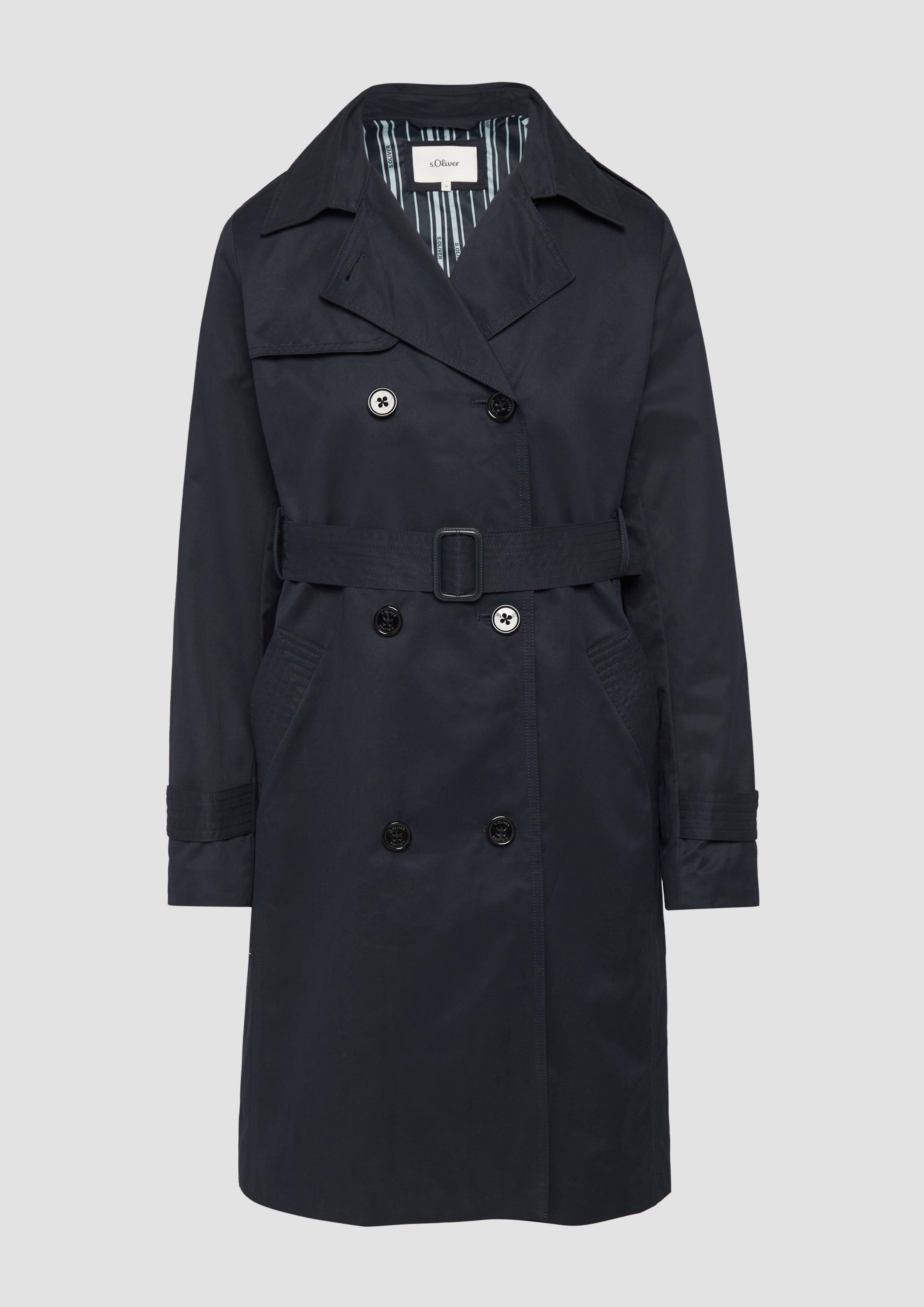 s.Oliver - Trenchcoat mit Streifen-Futter, Damen, blau