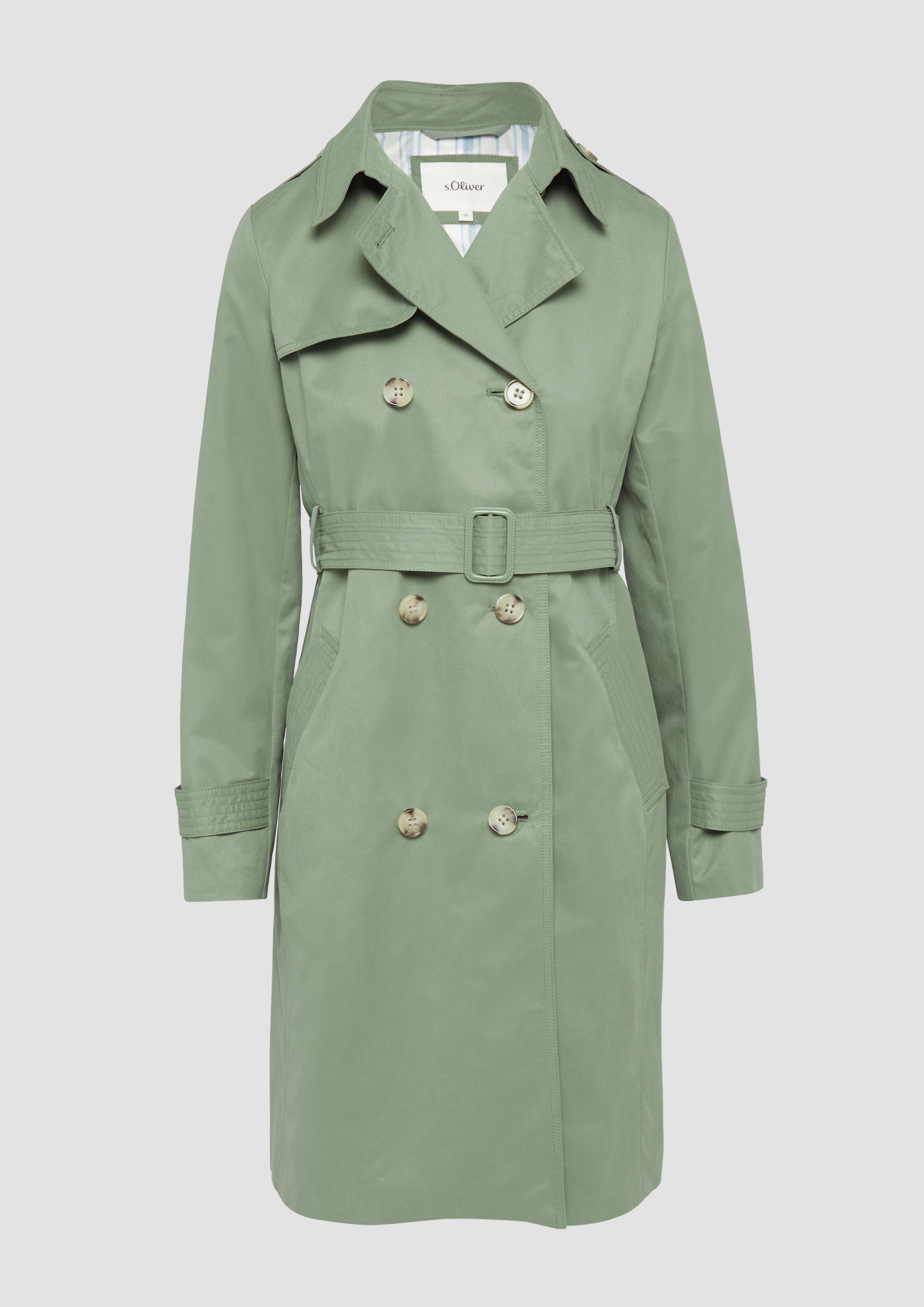 Thumbnail - s.Oliver - Trenchcoat mit Streifen-Futter, Damen, Grün