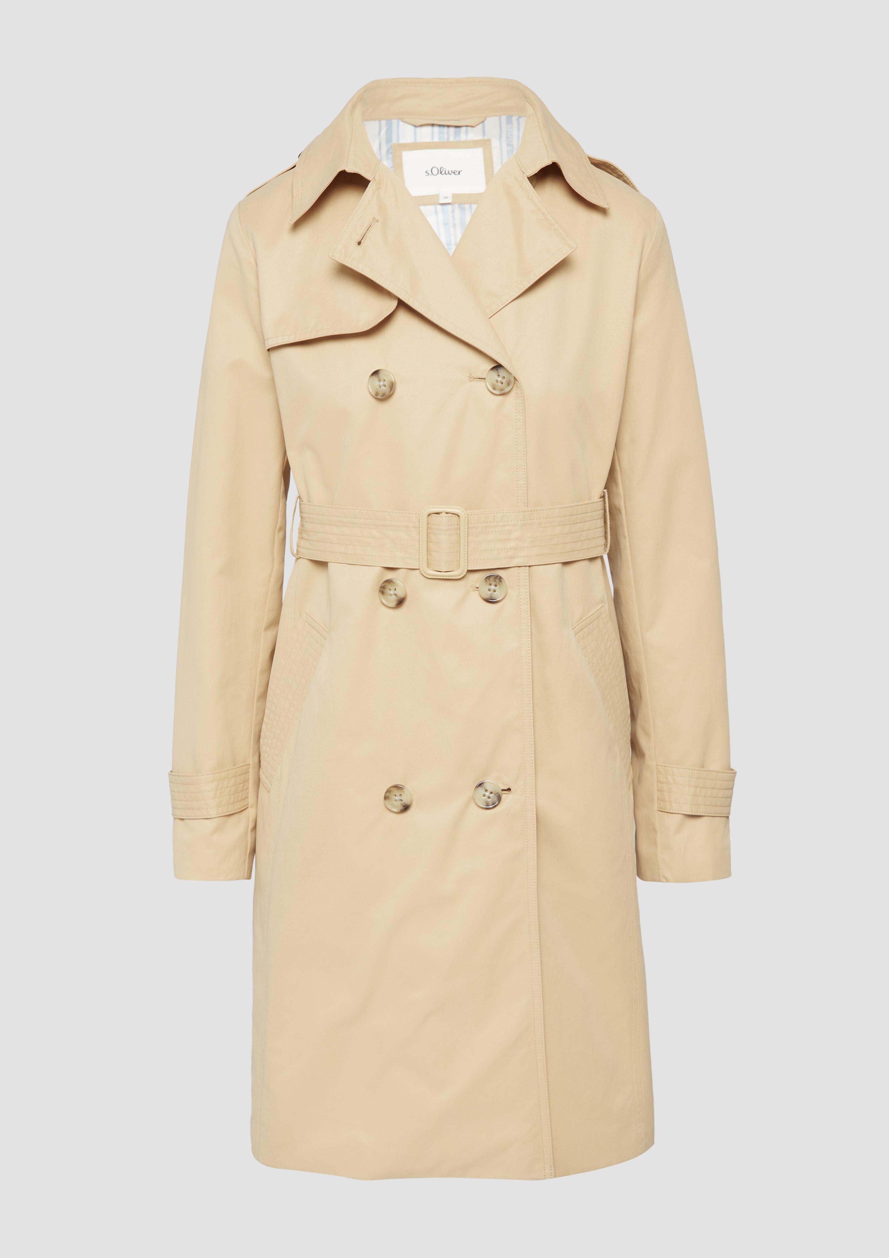 s.Oliver - Trenchcoat mit Streifen-Futter, Damen, braun