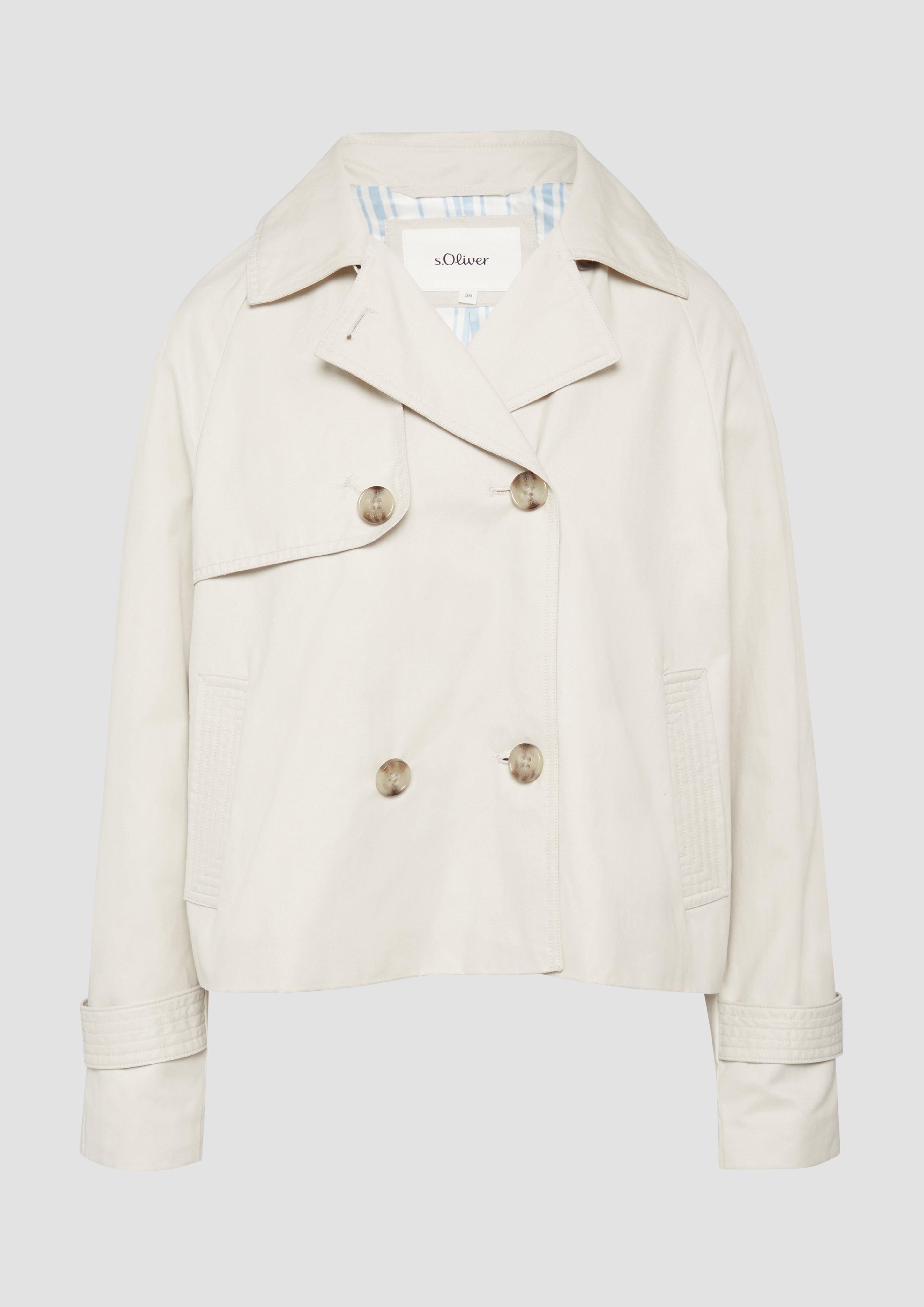 s.Oliver - Cabanjacke mit Raglanärmeln und Streifenfutter, Damen, creme