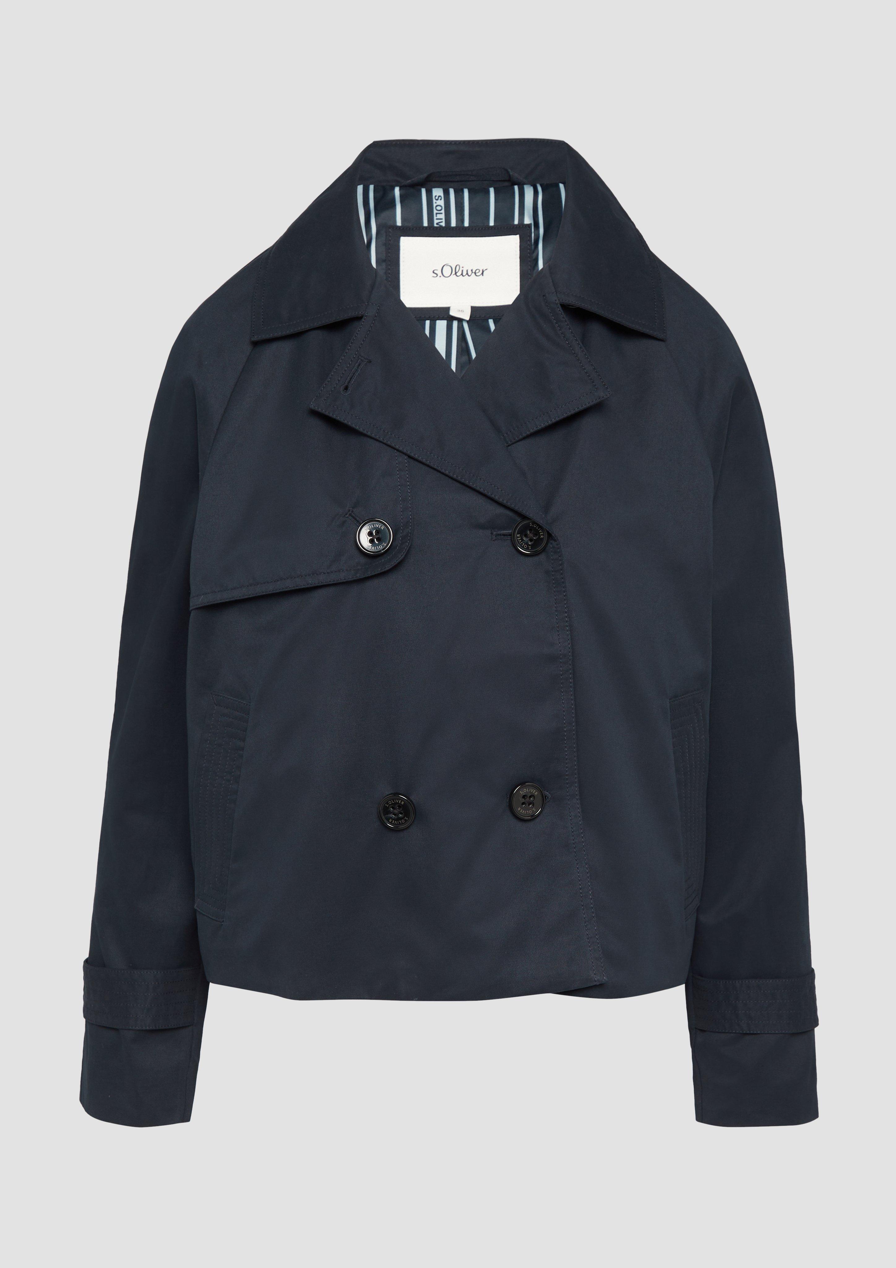 s.Oliver - Cabanjacke mit Raglanärmeln und Streifenfutter, Damen, blau