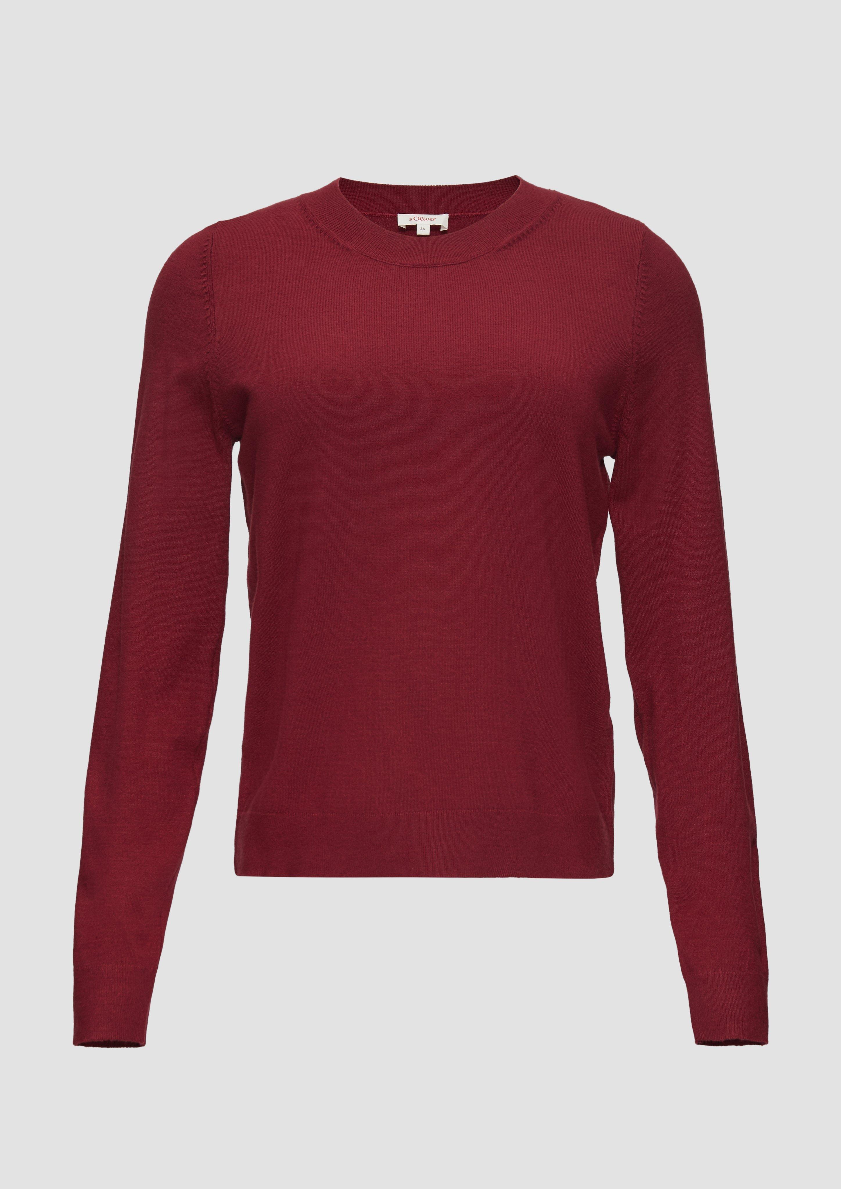 s.Oliver - Weicher Pullover mit Rundhalsausschnitt aus Viskosemix, Damen, rot