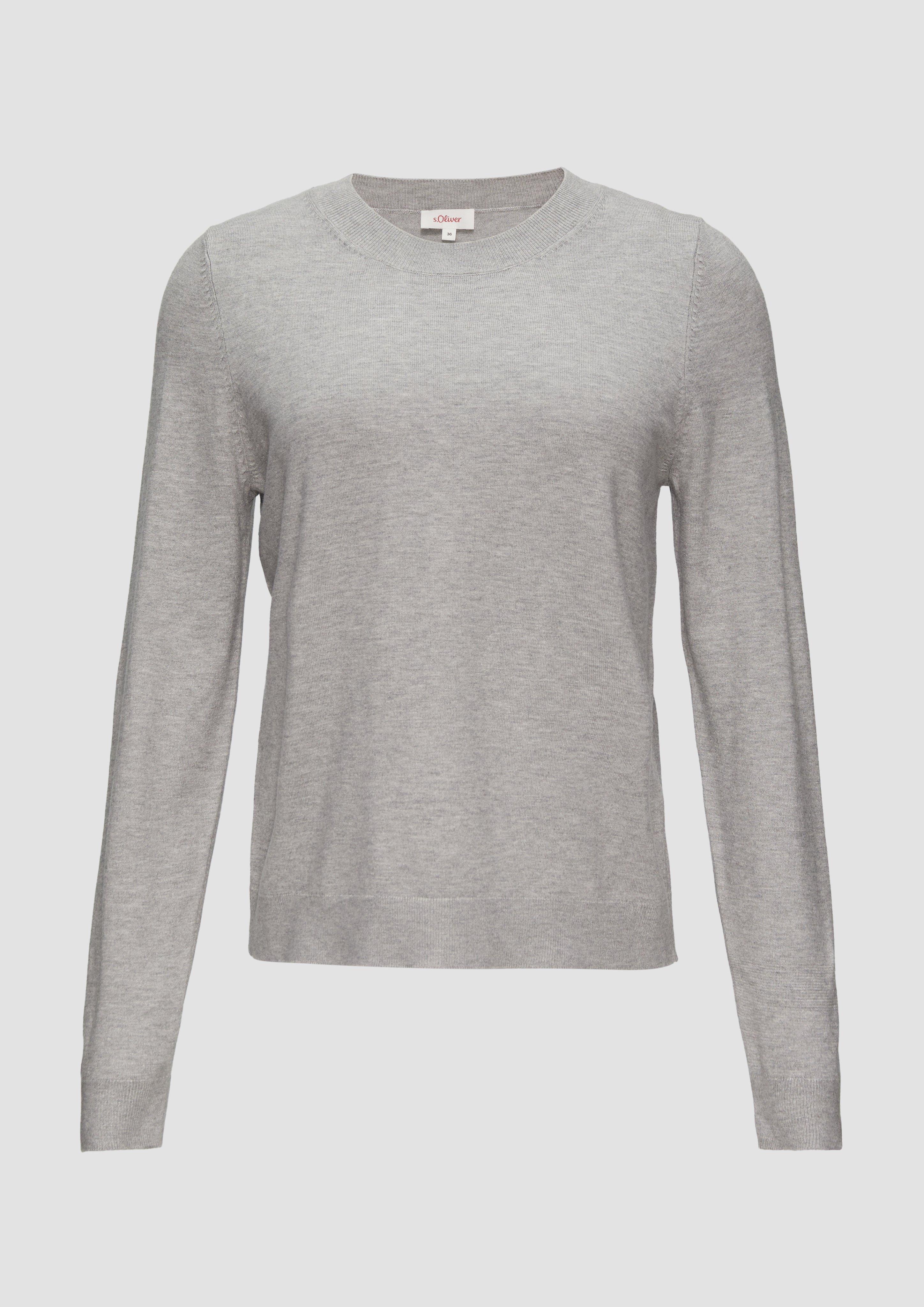 s.Oliver - Weicher Pullover mit Rundhalsausschnitt aus Viskosemix, Damen, grau