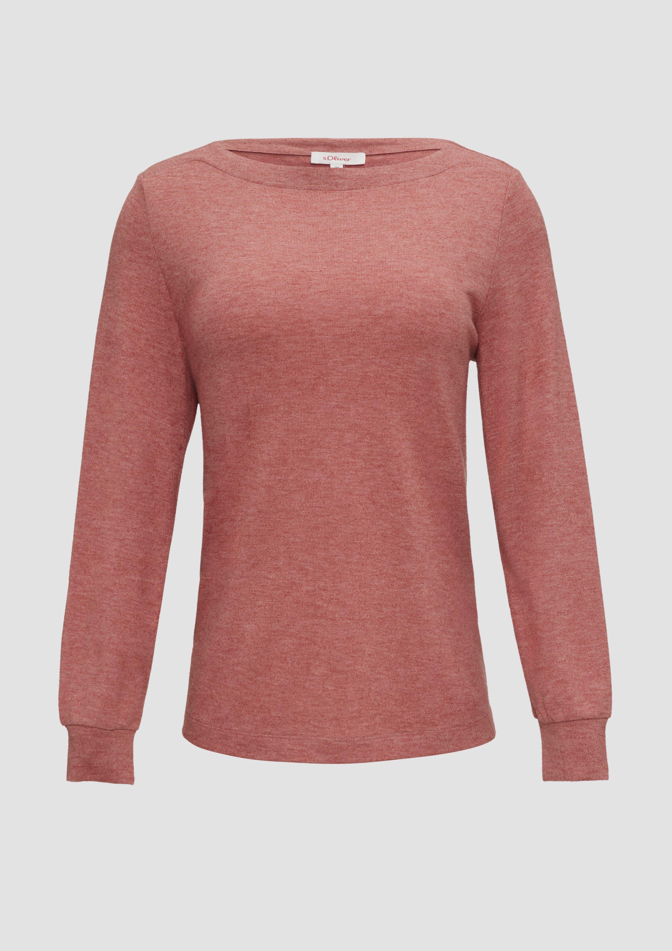 s.Oliver - Weiches Longsleeve aus Jerseystrick, Damen, Orange