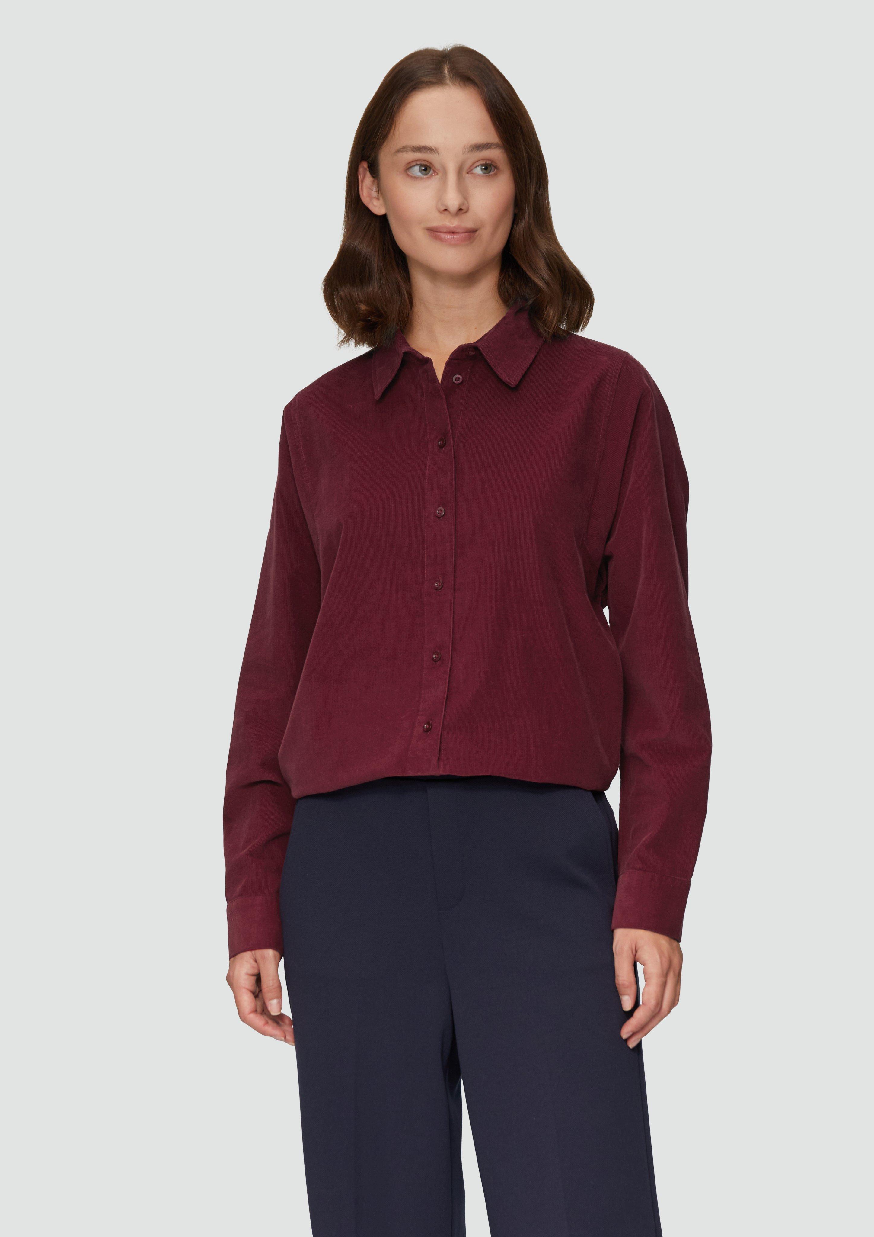 S.Oliver Cordbluse im Relaxed Fit mit Naht-Details